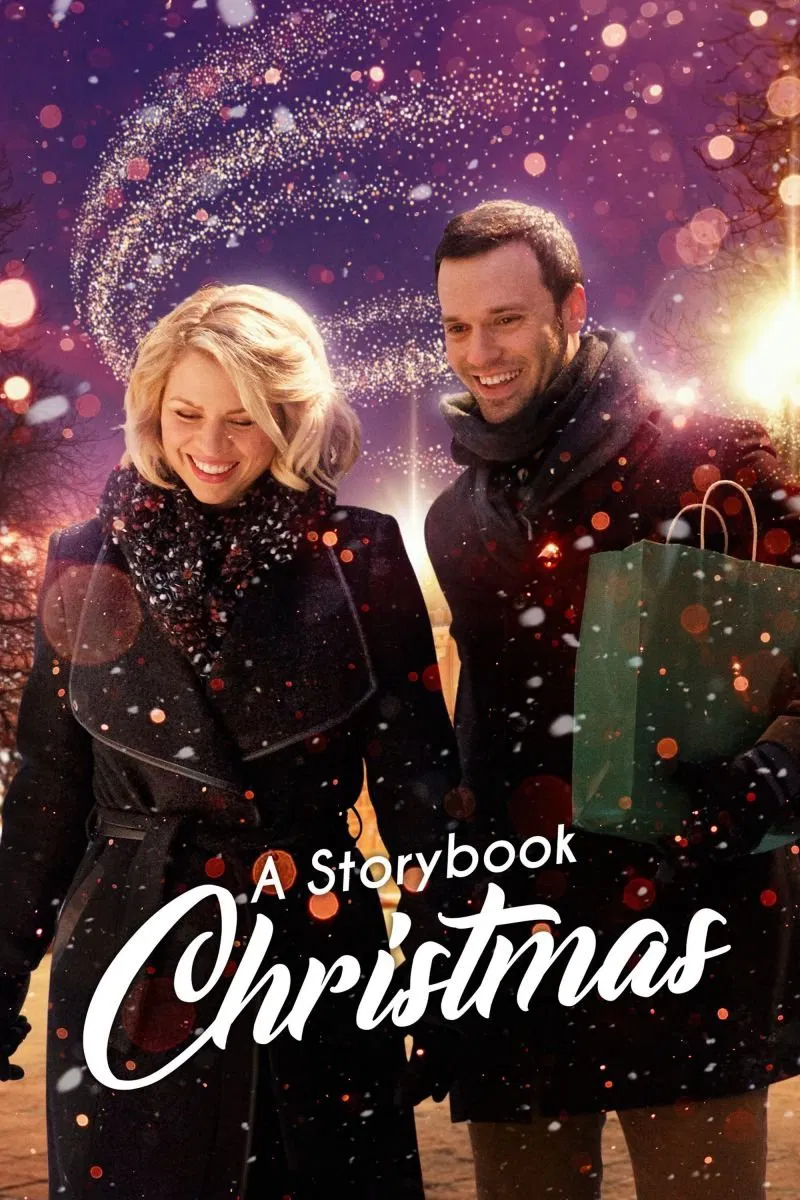 Poster chính thức của phim Phim Tình Cảm, Phim Truyền Hình "Truyện Kể Đêm Giáng Sinh" (A Storybook Christmas - 2019), với sự tham gia của diễn viên Ali Liebert và Jake Epstein.