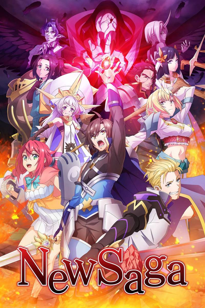 Poster chính thức của phim Phim Hoạt Hình, Phim Hành Động & Phiêu Lưu "Tsuyokute New Saga" (New Saga - 2025), với sự tham gia của diễn viên Yuma Uchida và Hiro Shimono.