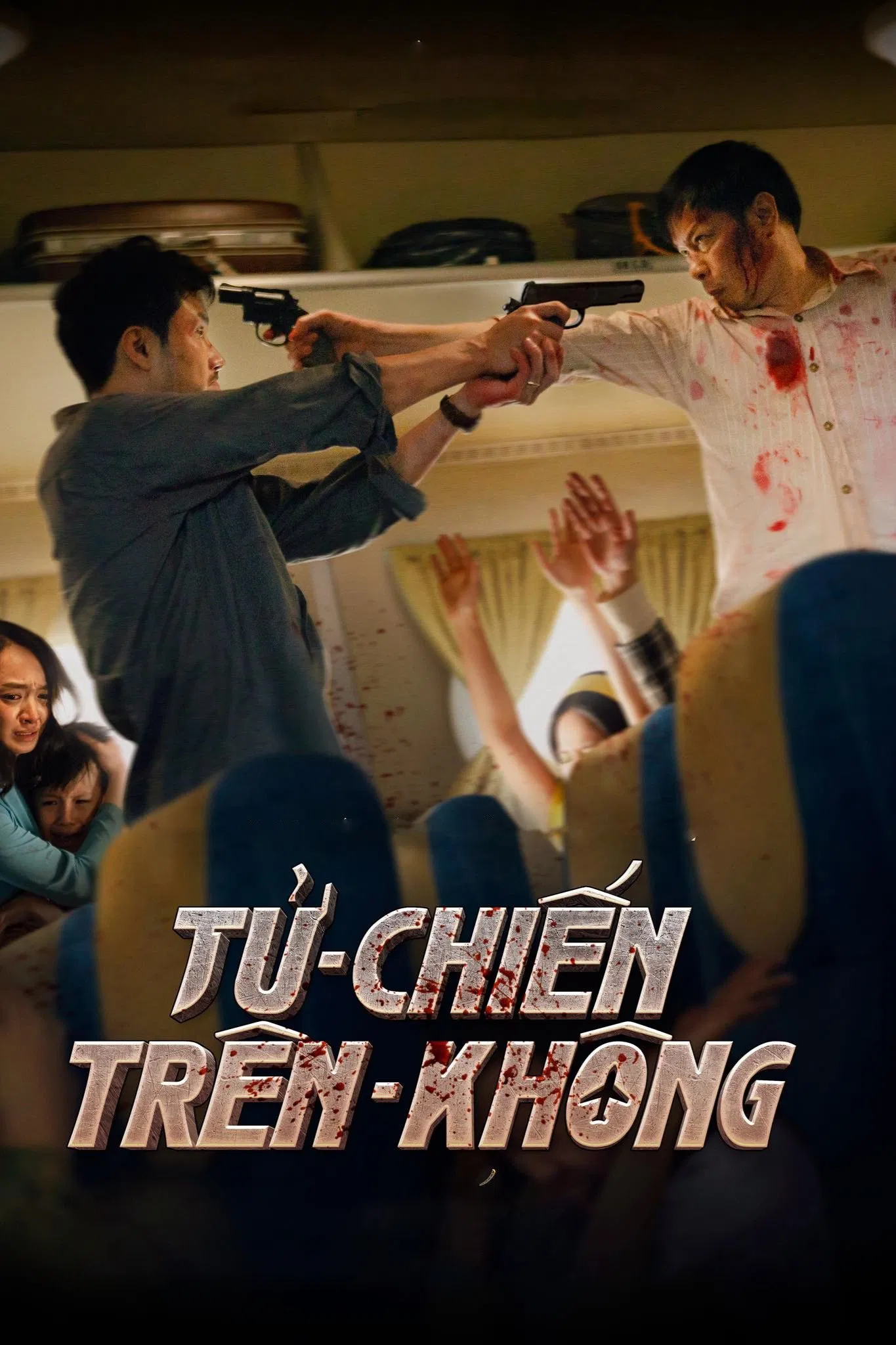 Poster chính thức của phim Phim Giật Gân, Phim Hành Động "Tử Chiến Trên Không" (Hijacked - 2025), với sự tham gia của diễn viên Thái Hòa và Kaity Nguyễn.