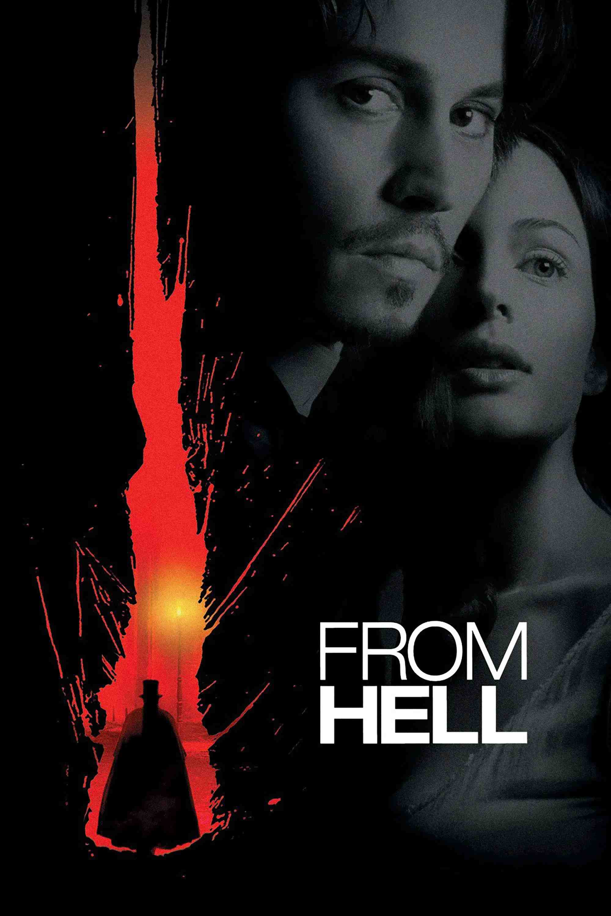 Poster chính thức của phim Phim Kinh Dị, Phim Bí Ẩn "Từ Địa Ngục" (From Hell - 2001), với sự tham gia của diễn viên Johnny Depp và Heather Graham.