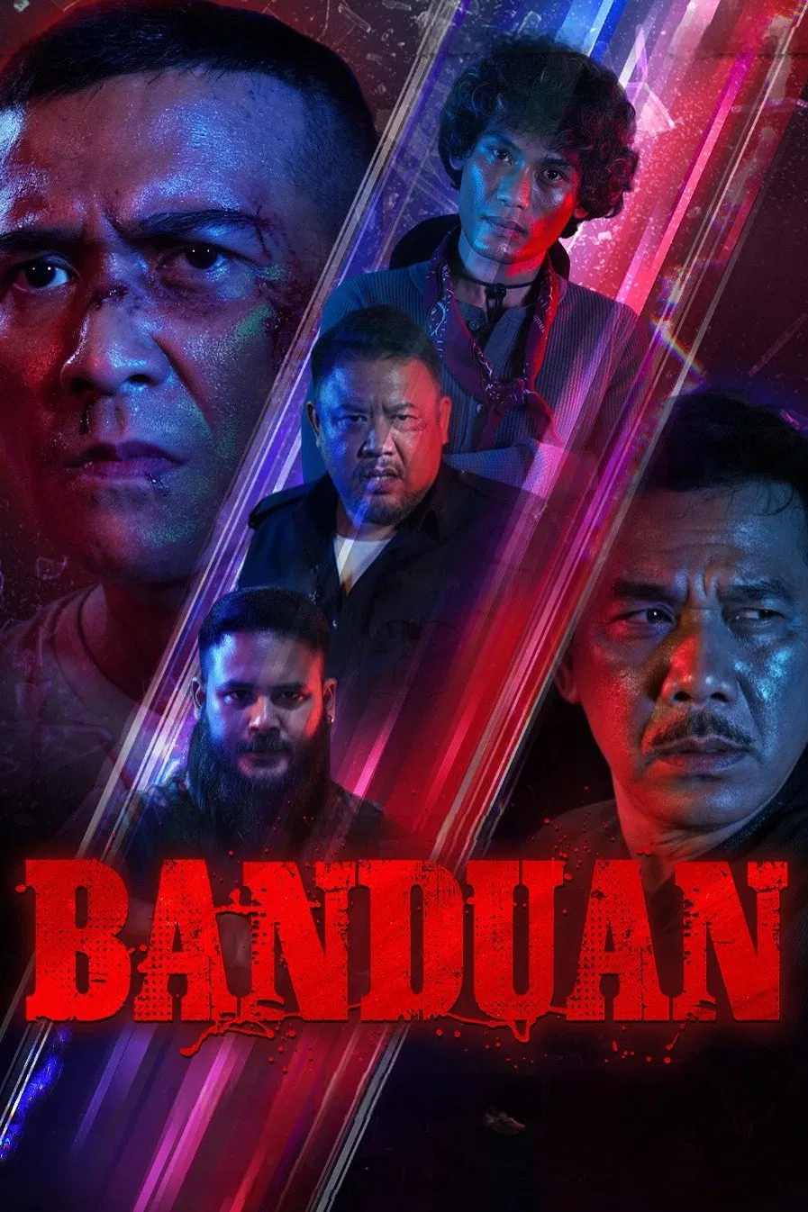 Poster chính thức của phim Phim Hành Động, Phim Hình Sự "Tù Nhân" (Banduan - 2025), với sự tham gia của diễn viên Aaron Aziz và Rosyam Nor.