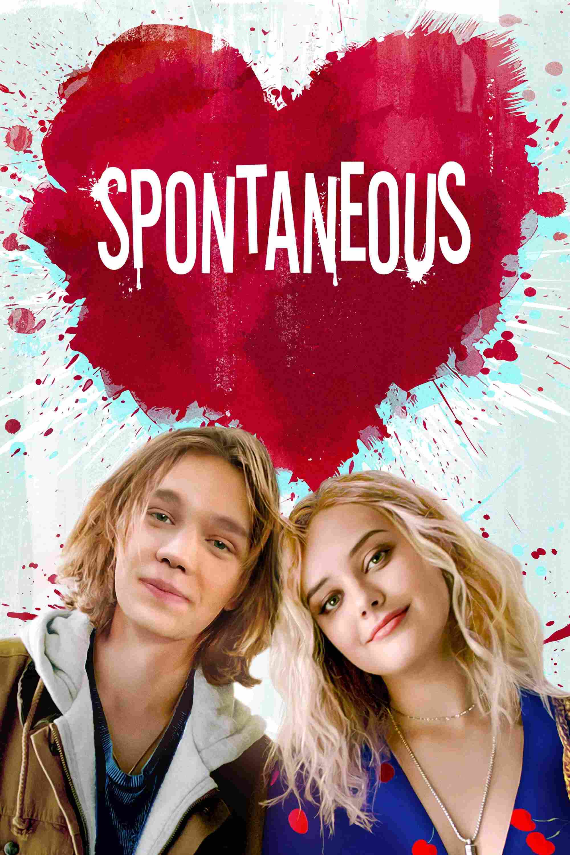 Poster chính thức của phim Phim Hài, Phim Kinh Dị "Tự phát" (Spontaneous - 2020), với sự tham gia của diễn viên Katherine Langford và Charlie Plummer.