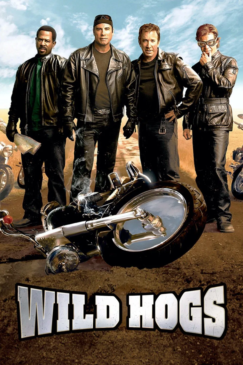 Poster chính thức của phim Phim Hành Động, Phim Phiêu Lưu "Tứ Quái Đi Hoang" (Wild Hogs - 2007), với sự tham gia của diễn viên Tim Allen và John Travolta.
