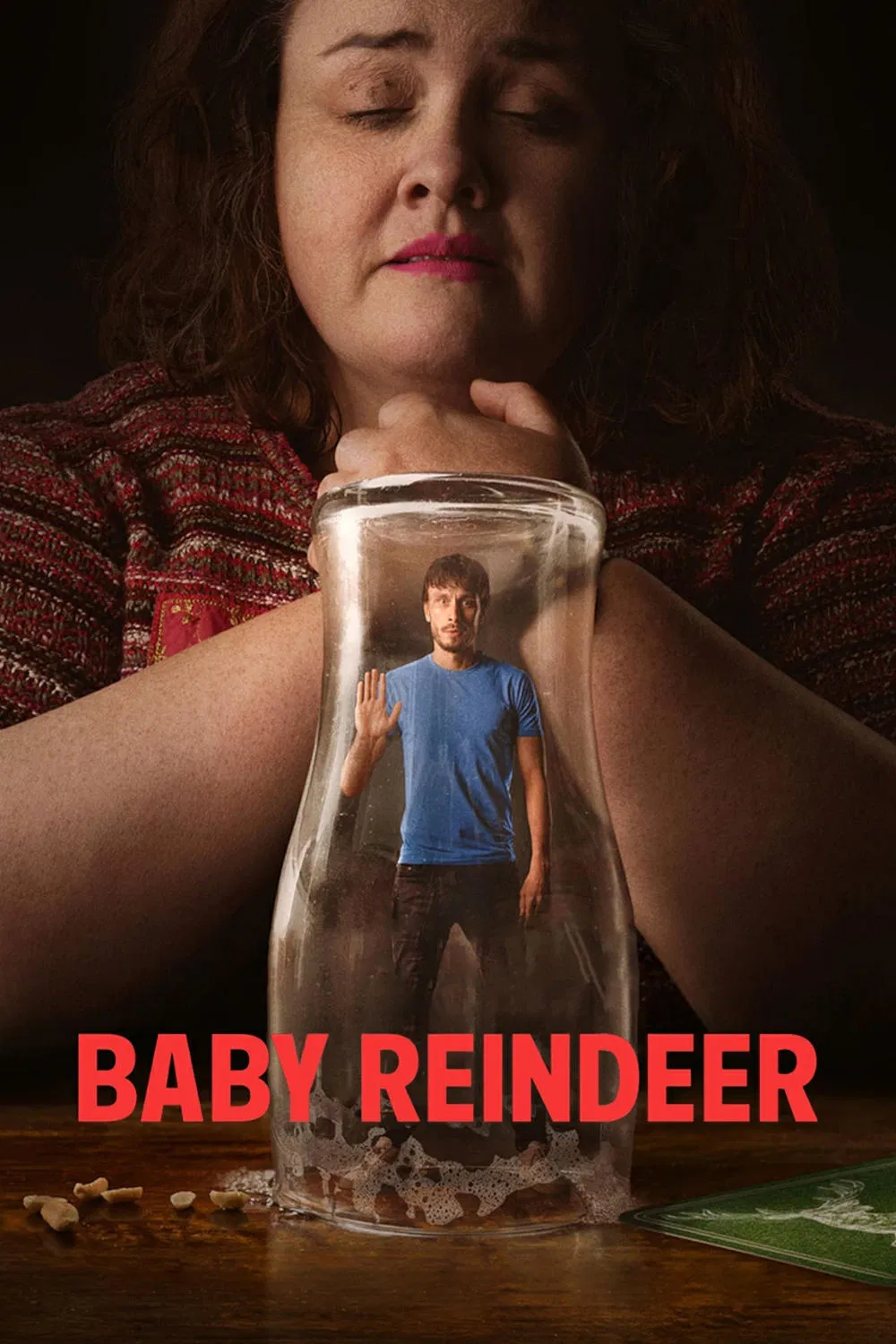 Poster chính thức của phim Phim Tâm Lý "Tuần Lộc Bé Con" (Baby Reindeer - 2024), với sự tham gia của diễn viên Richard Gadd và Jessica Gunning.