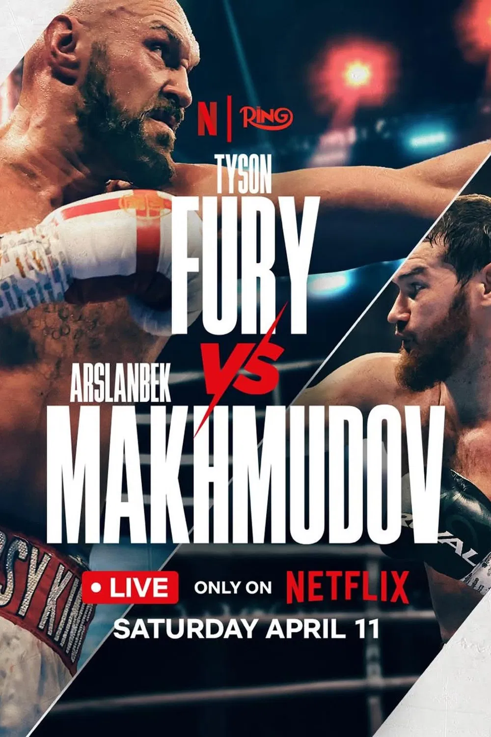 Poster chính thức của phim Phim Hành Động "Tyson Fury vs. Arslanbek Makhmudov" (Tyson Fury vs. Arslanbek Makhmudov - 2026), với sự tham gia của diễn viên Tyson Fury và Arslanbek Makhmudov.
