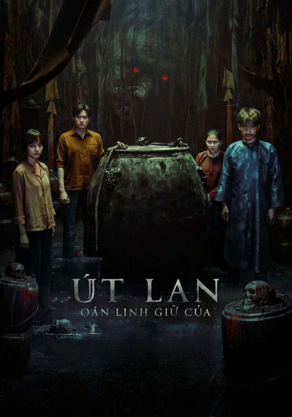Poster chính thức của phim Phim Kinh Dị "Út Lan: Oán Linh Giữ Của" (The Guardian Demon - 2025), với sự tham gia của diễn viên Quốc Trường và Mạc Văn Khoa.