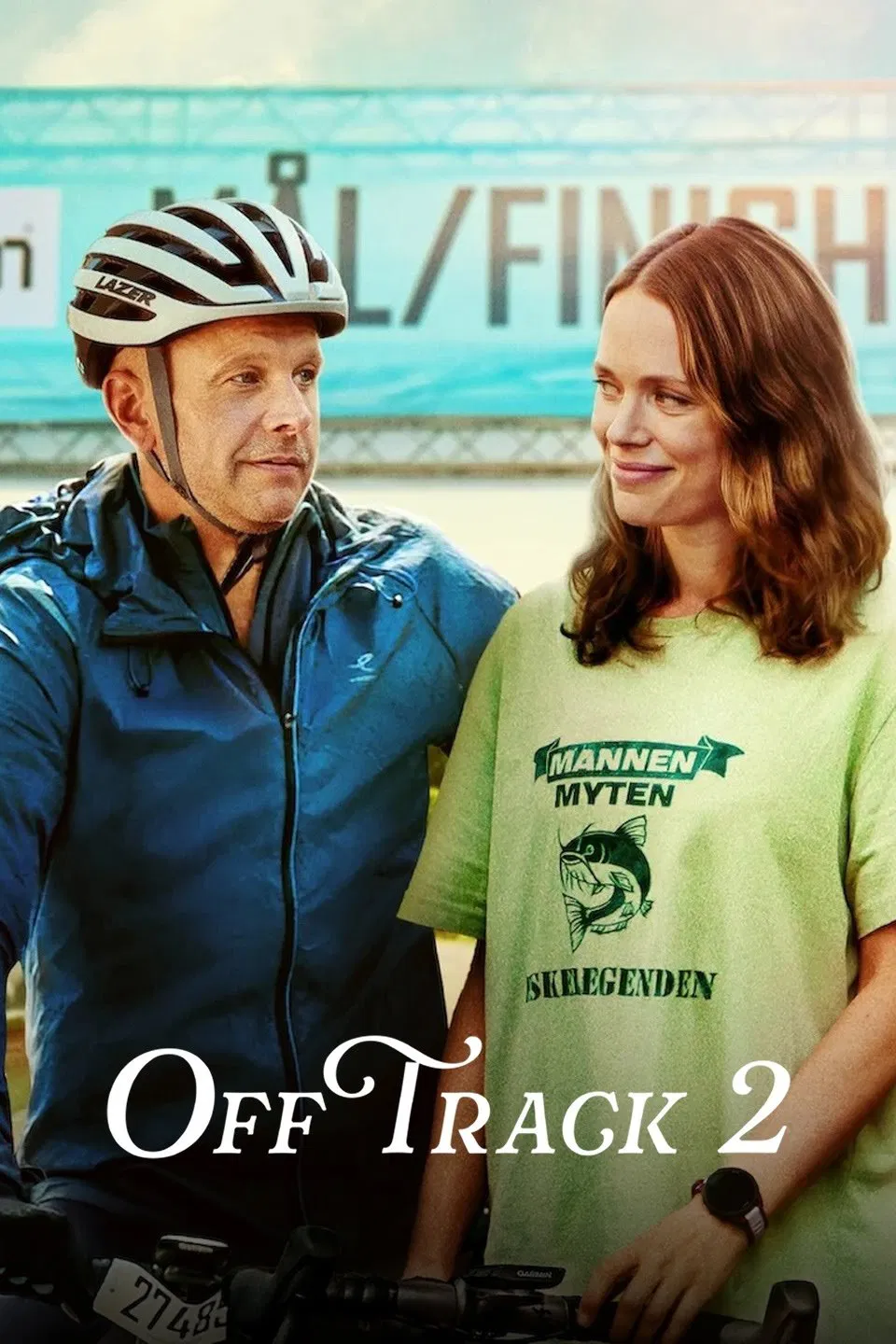 Poster chính thức của phim Phim Hài, Phim Tâm Lý "Ute och cyklar" (Off Track 2 - 2025), với sự tham gia của diễn viên Fredrik Hallgren và Katia Winter.