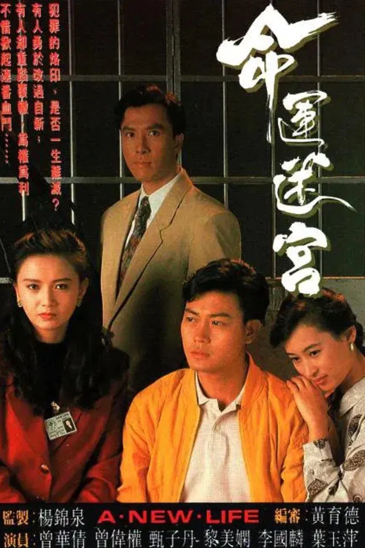 Poster chính thức của phim "Vận Mệnh Mê Cung" (A New Life - 1991), với sự tham gia của diễn viên Chân Tử Đan và Savio Tsang.
