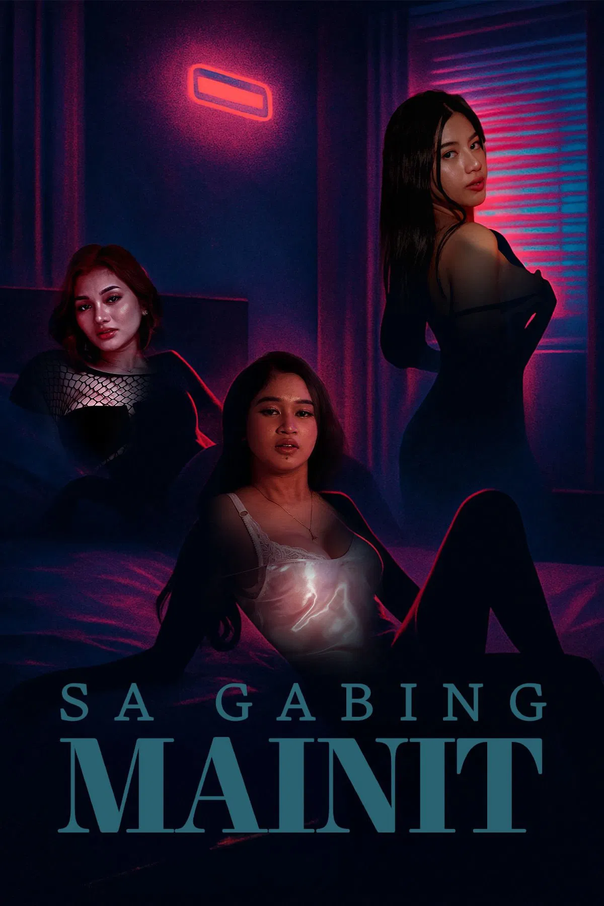 Poster chính thức của phim Phim Tâm Lý "Vào một đêm nóng nực" (Hot Night - 2025), với sự tham gia của diễn viên Angeline Aril và Nico Locco.