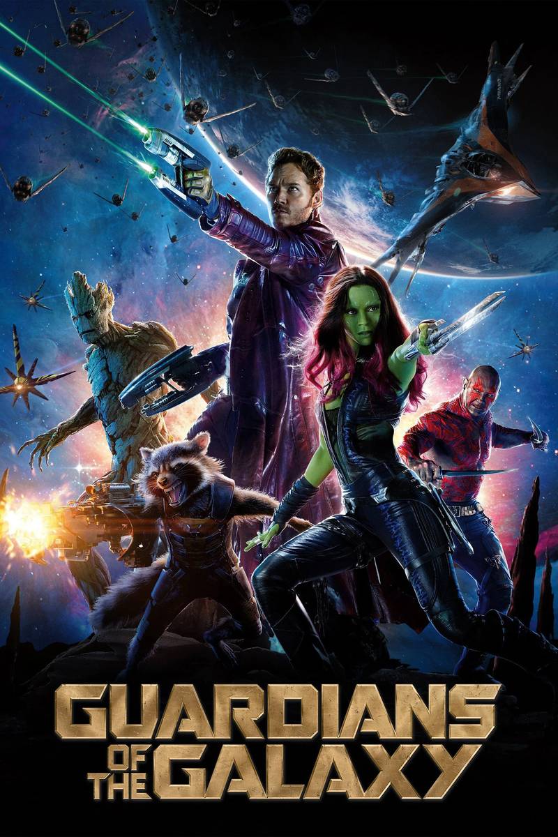 Poster chính thức của phim Phim Hành Động, Phim Viễn Tưởng "Vệ Binh Dải Ngân Hà" (Guardians of the Galaxy - 2014), với sự tham gia của diễn viên Chris Pratt và Zoe Saldaña.