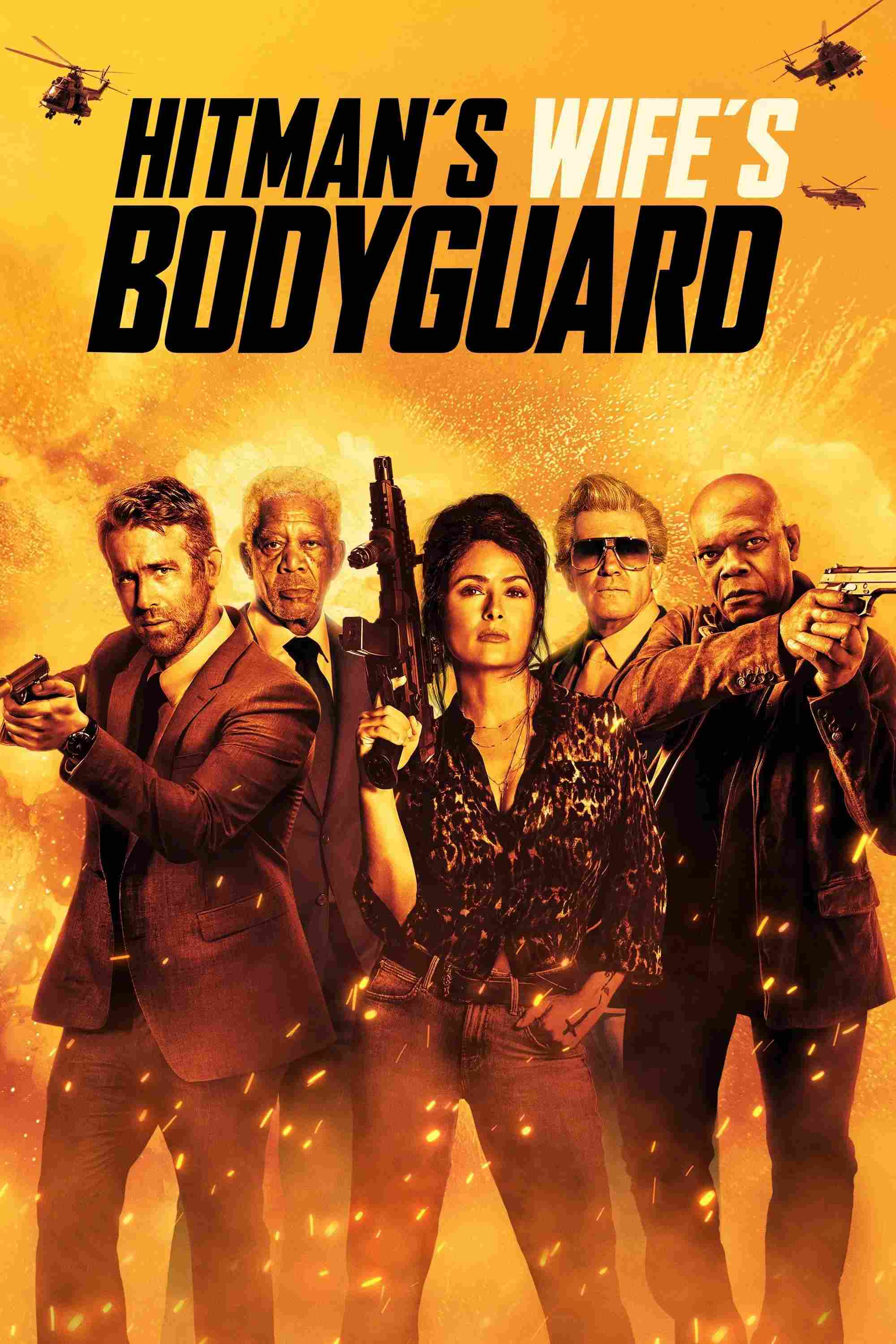 Poster chính thức của phim Phim Hành Động, Phim Hài "Vệ Sĩ Sát Thủ 2: Nhà Có Nóc" (Hitman's Wife's Bodyguard - 2021), với sự tham gia của diễn viên Ryan Reynolds và Samuel L. Jackson.