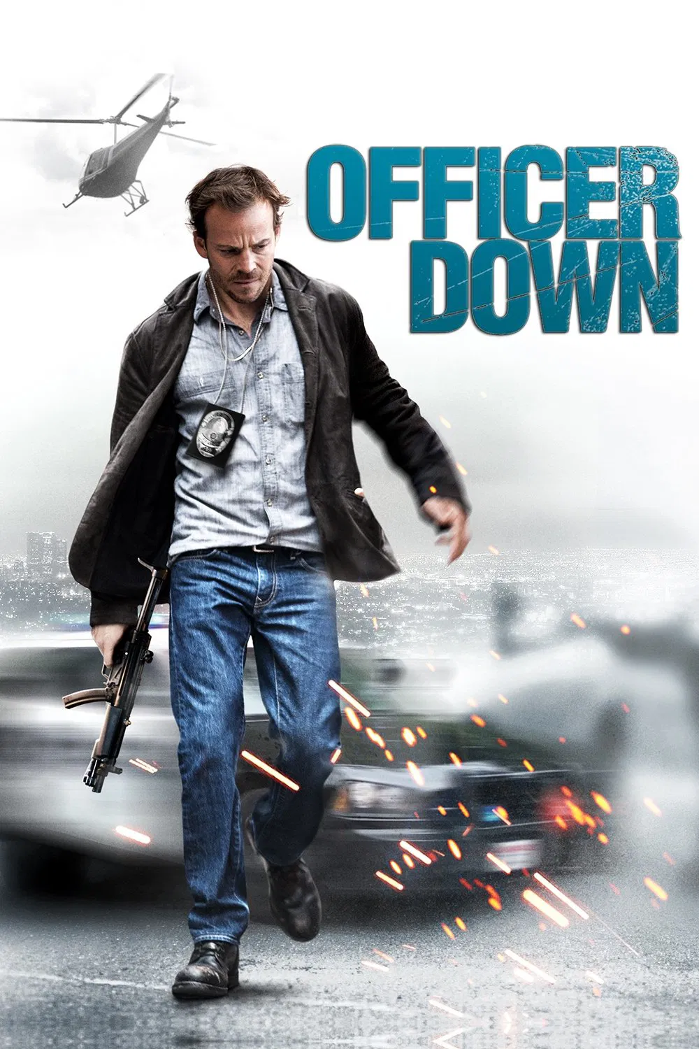 Poster chính thức của phim Phim Hình Sự, Phim Tâm Lý "Viên Cảnh Sát" (Officer Down - 2013), với sự tham gia của diễn viên Stephen Dorff và AnnaLynne McCord.