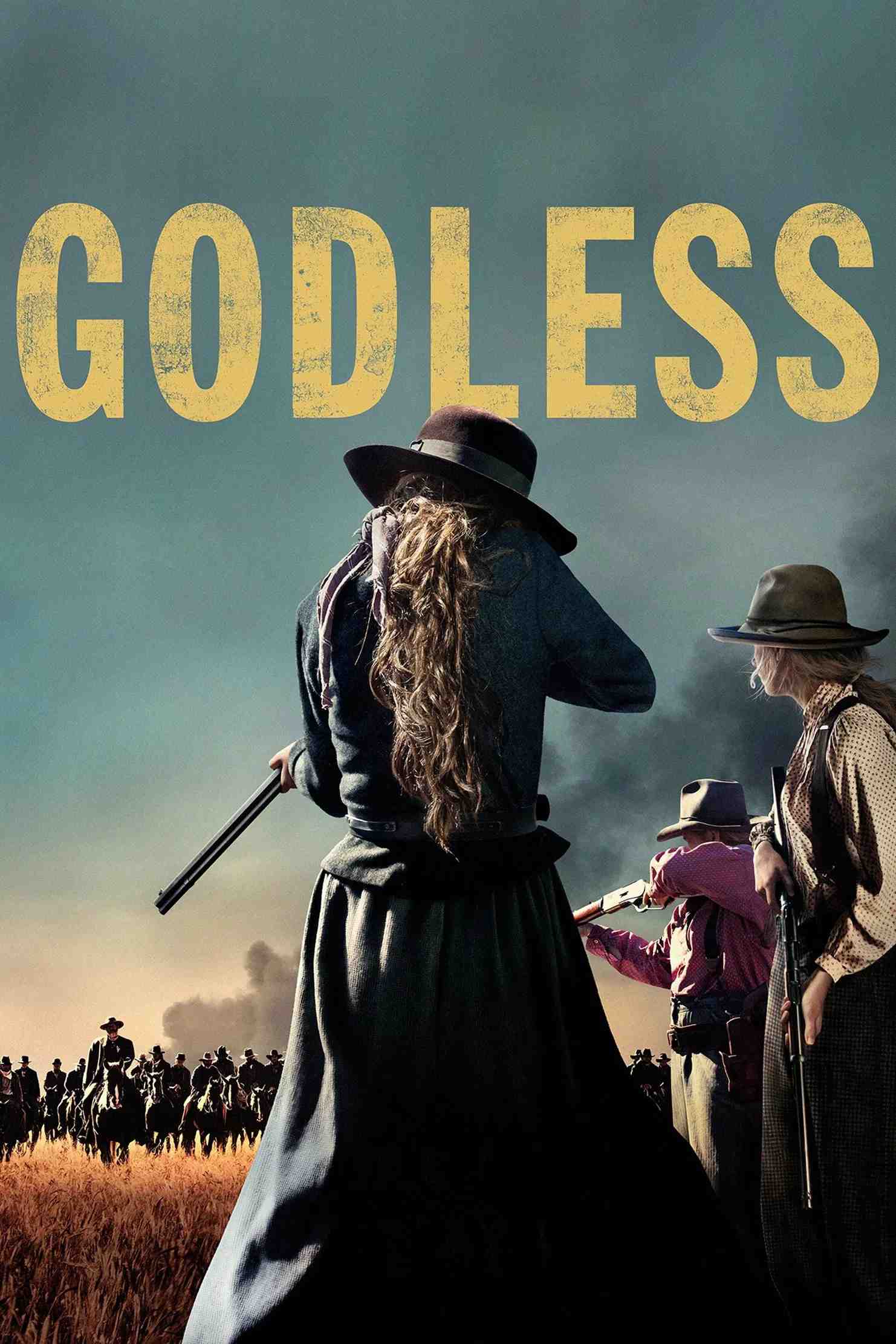 Poster chính thức của phim Phim Miền Tây, Phim Tâm Lý "Viễn Tây đẫm máu" (Godless - 2017), với sự tham gia của diễn viên Jack O'Connell và Michelle Dockery.