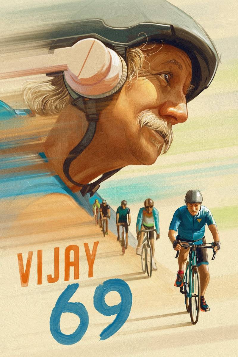 Poster chính thức của phim Phim Tâm Lý, Phim Hài "Vijay 69" (Vijay 69 - 2024), với sự tham gia của diễn viên Anupam Kher và Chunky Pandey.