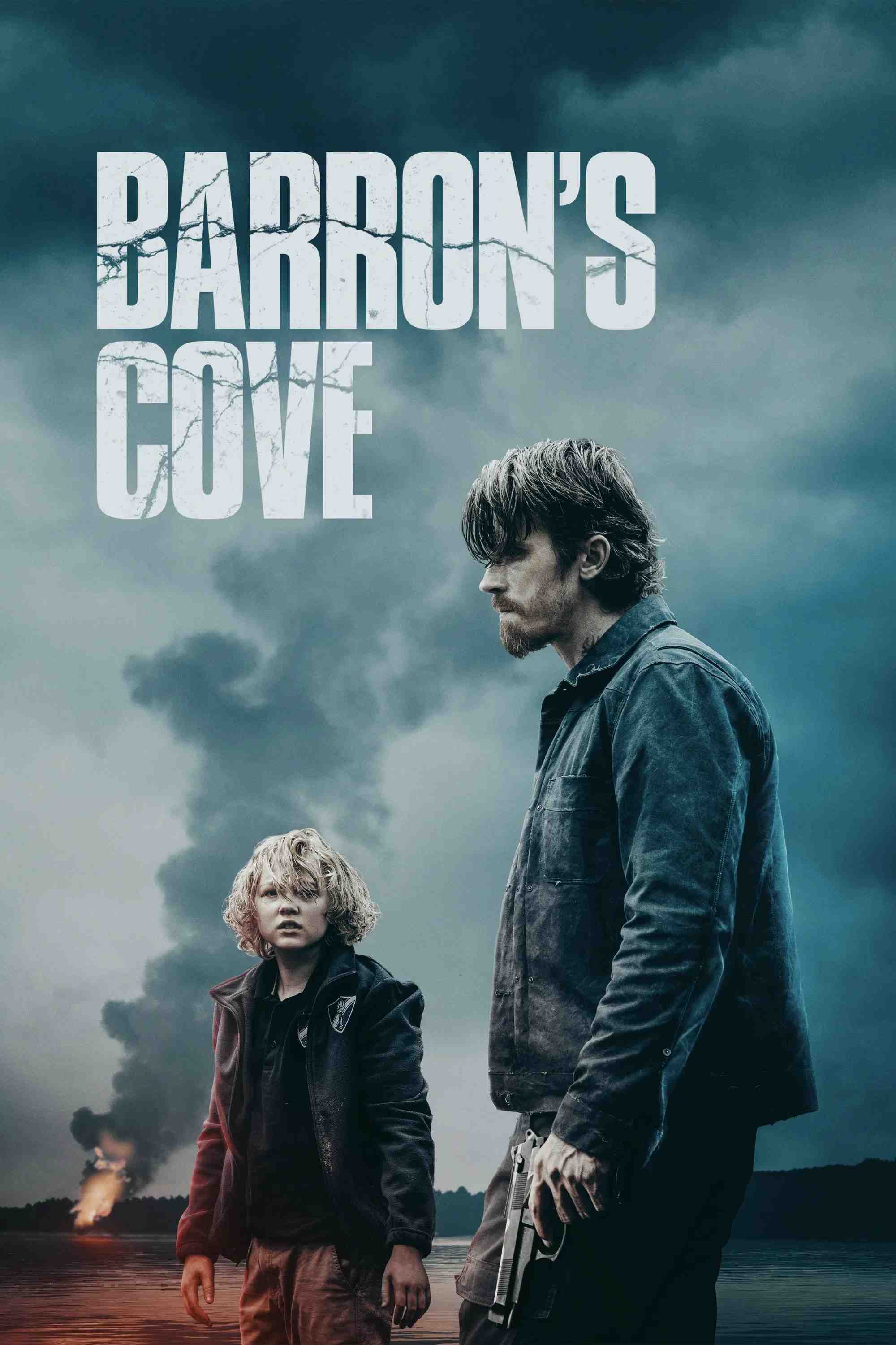Poster chính thức của phim Phim Hình Sự, Phim Giật Gân "Vịnh Barron" (Barron's Cove - 2025), với sự tham gia của diễn viên Garrett Hedlund và Hamish Linklater.