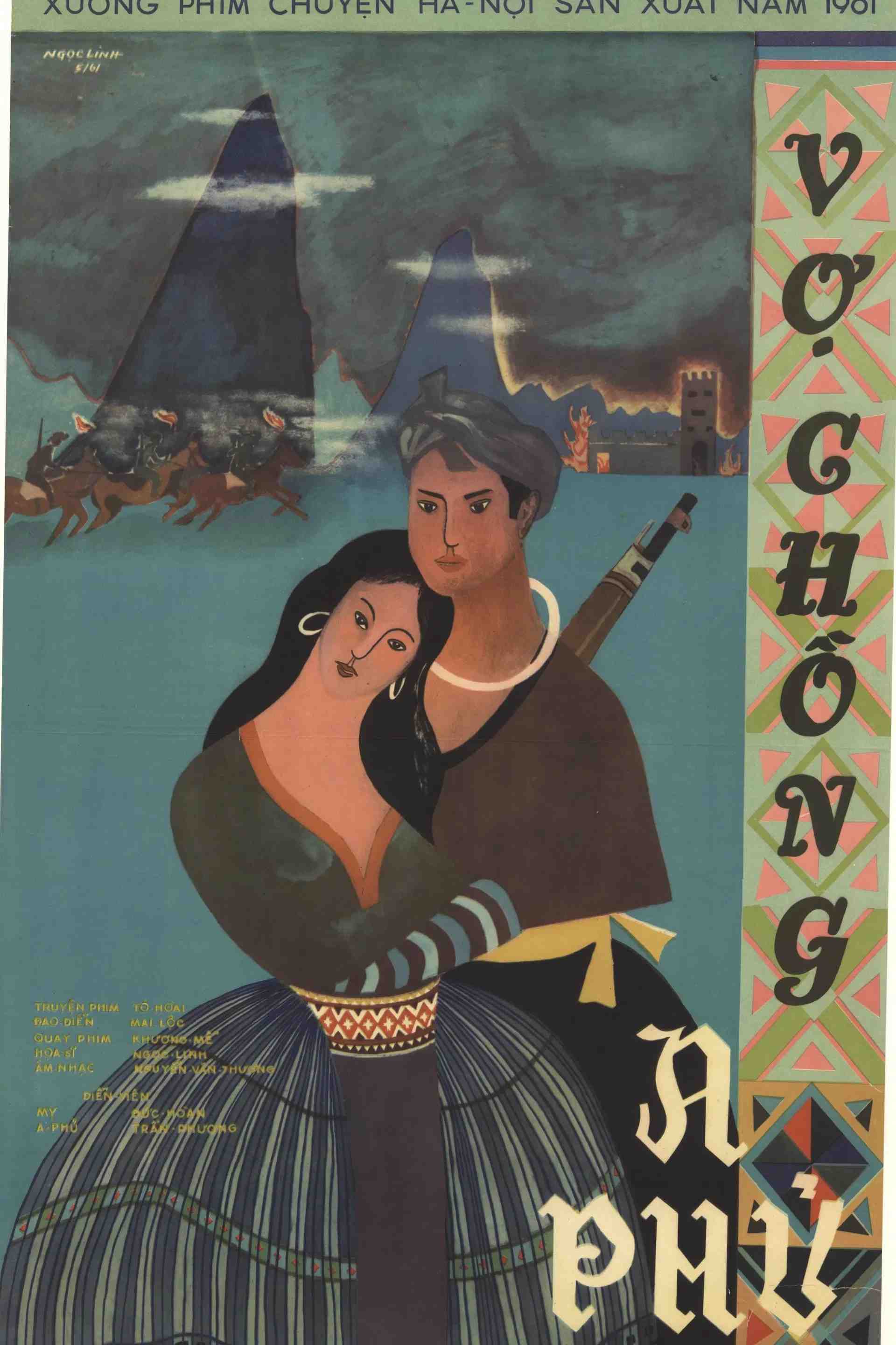 Poster chính thức của phim Phim Tâm Lý "Vợ chồng A Phủ" (A Phu and His Wife - 1961), với sự tham gia của diễn viên Đức Hoàn và Trần Phương.