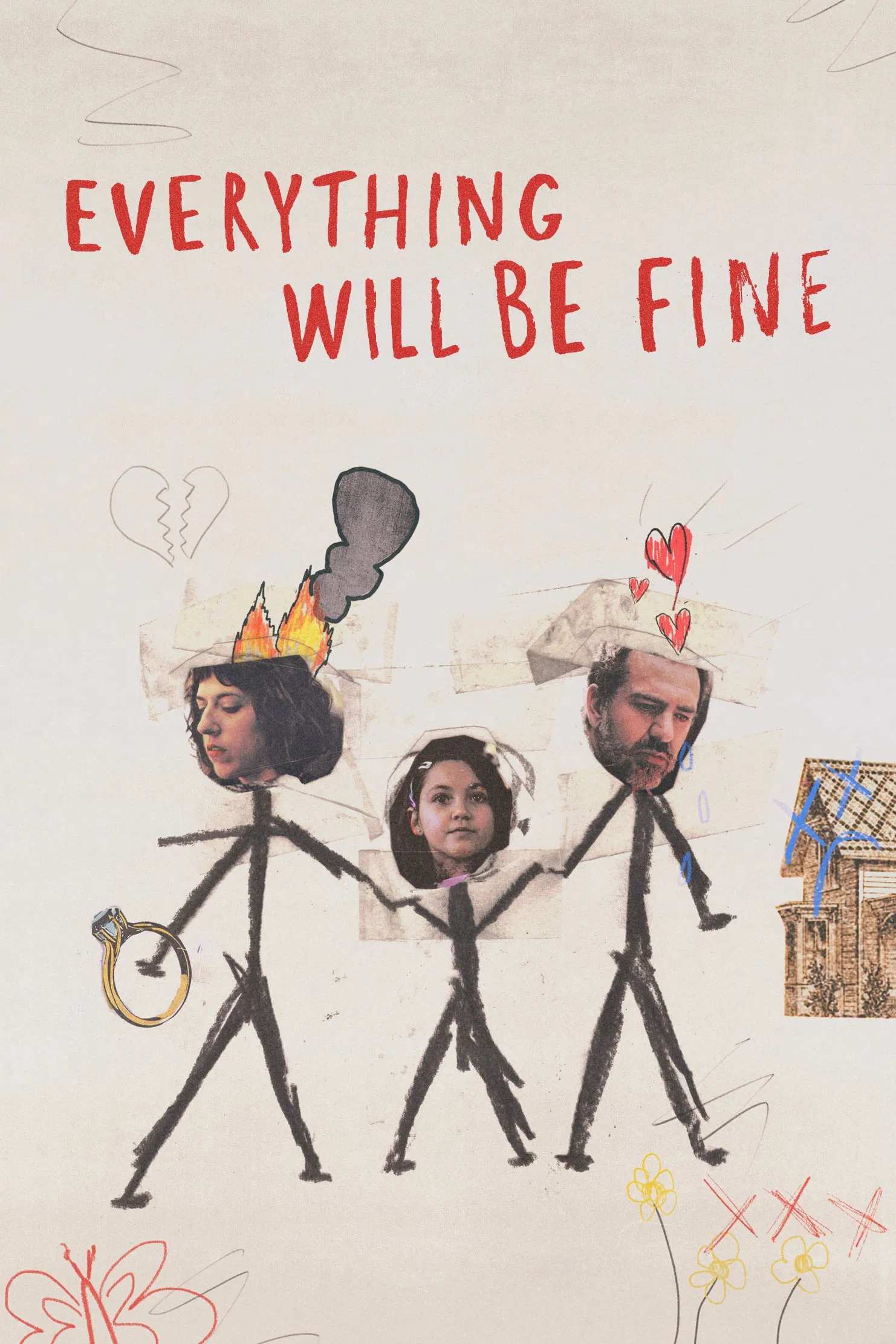 Poster chính thức của phim Phim Hài, Phim Tâm Lý "Vợ Chồng Hờ" (Everything Will Be Fine - 2021), với sự tham gia của diễn viên Lucía Uribe và Flavio Medina.