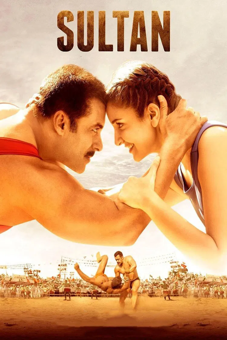 Poster chính thức của phim Phim Tâm Lý, Phim Hành Động "Võ Đài Yêu Thương" (Sultan - 2016), với sự tham gia của diễn viên Salman Khan và Anushka Sharma.