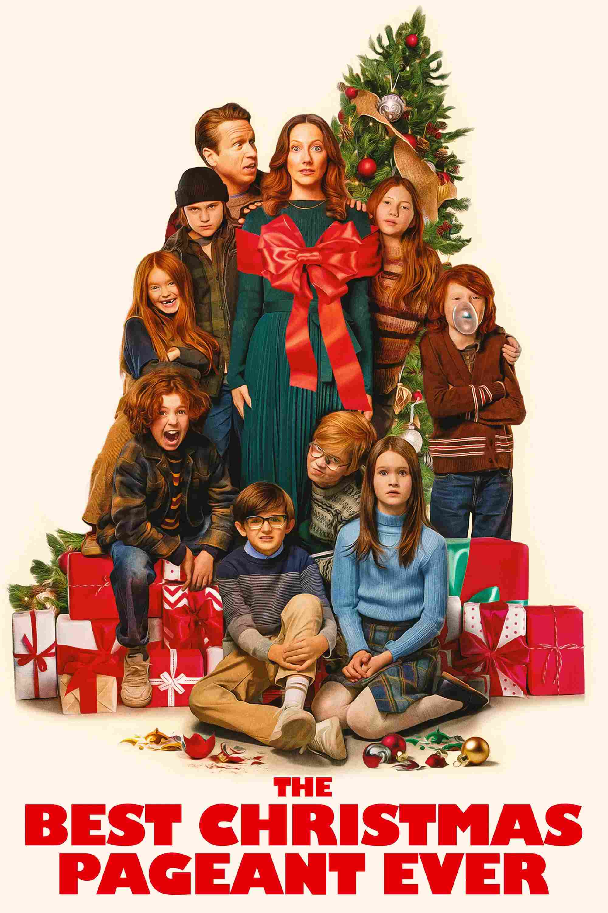 Poster chính thức của phim Phim Hài, Phim Tâm Lý "Vở Kịch Giáng Sinh Đỉnh Nhất" (The Best Christmas Pageant Ever - 2024), với sự tham gia của diễn viên Judy Greer và Pete Holmes.