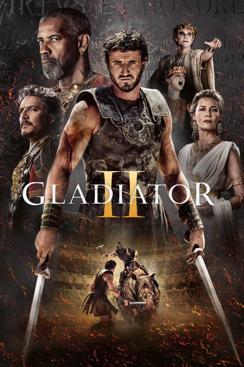 Poster chính thức của phim Phim Hành Động, Phim Phiêu Lưu "Võ Sĩ Giác Đấu 2" (Gladiator II - 2024), với sự tham gia của diễn viên Paul Mescal và Denzel Washington.