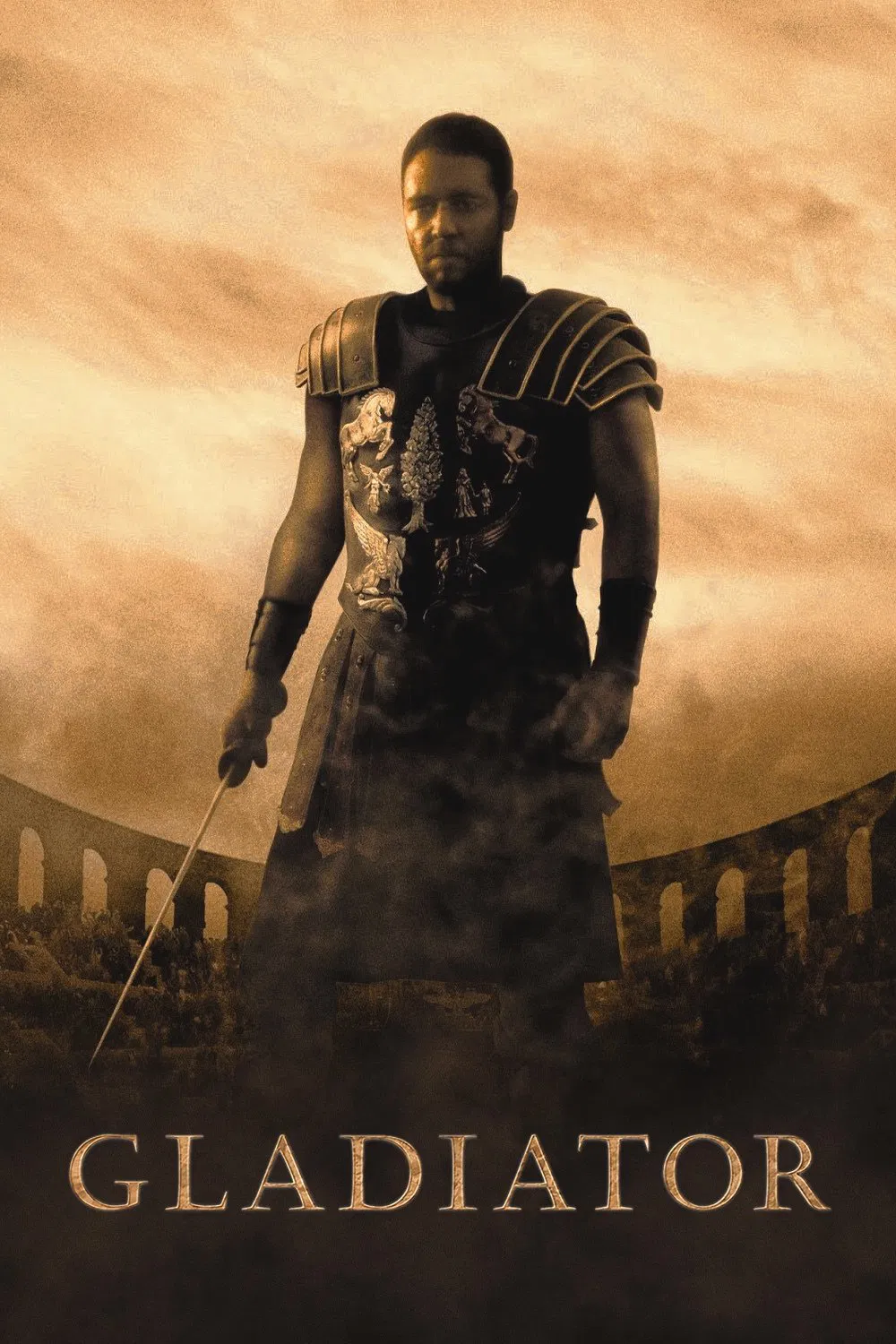 Poster chính thức của phim Phim Hành Động, Phim Tâm Lý "Võ Sĩ Giác Đấu" (Gladiator - 2000), với sự tham gia của diễn viên Russell Crowe và Joaquin Phoenix.