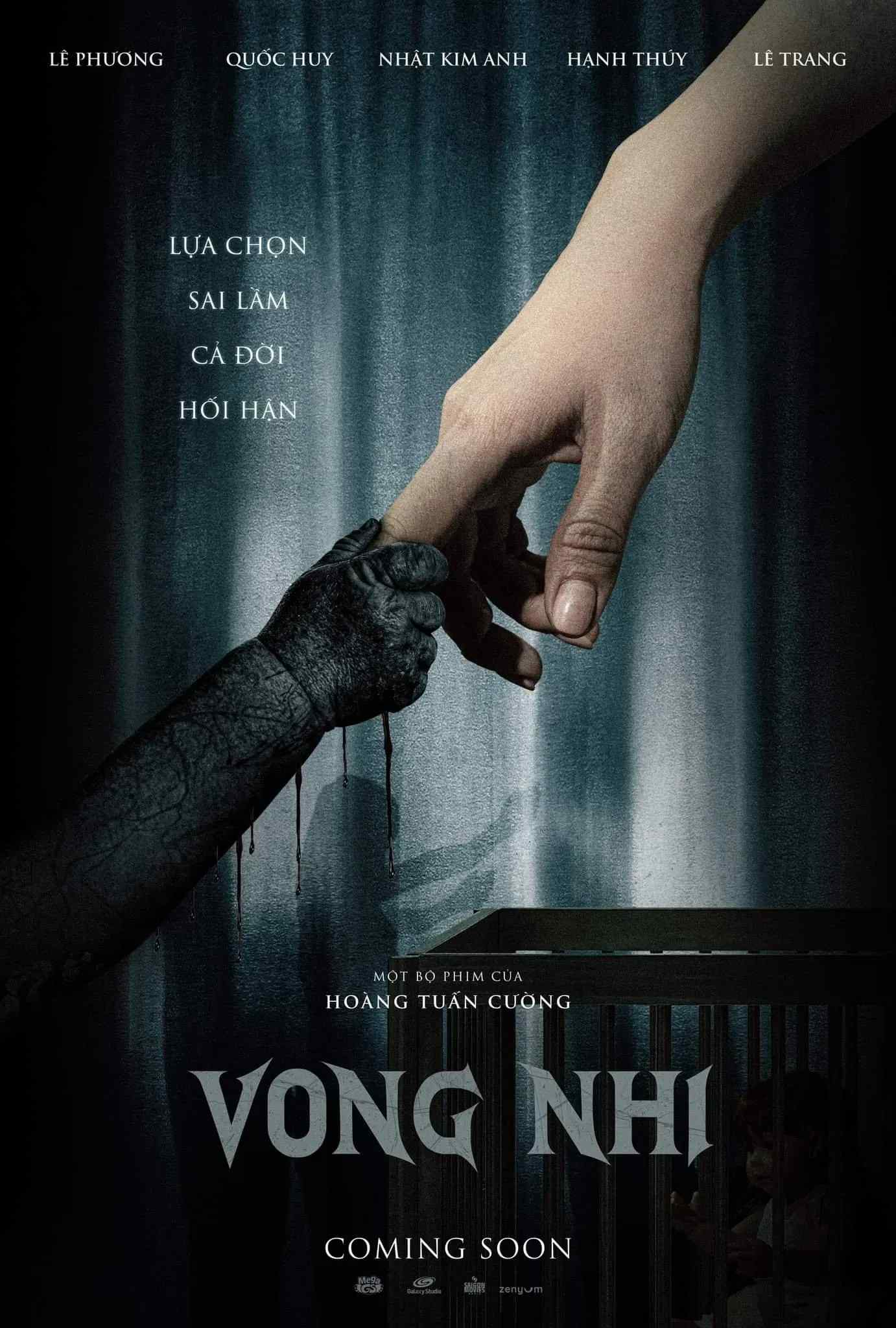 Poster chính thức của phim Phim Kinh Dị "Vong Nhi" (The Unborn Soul - 2023), với sự tham gia của diễn viên Lê Phương và Quốc Huy.