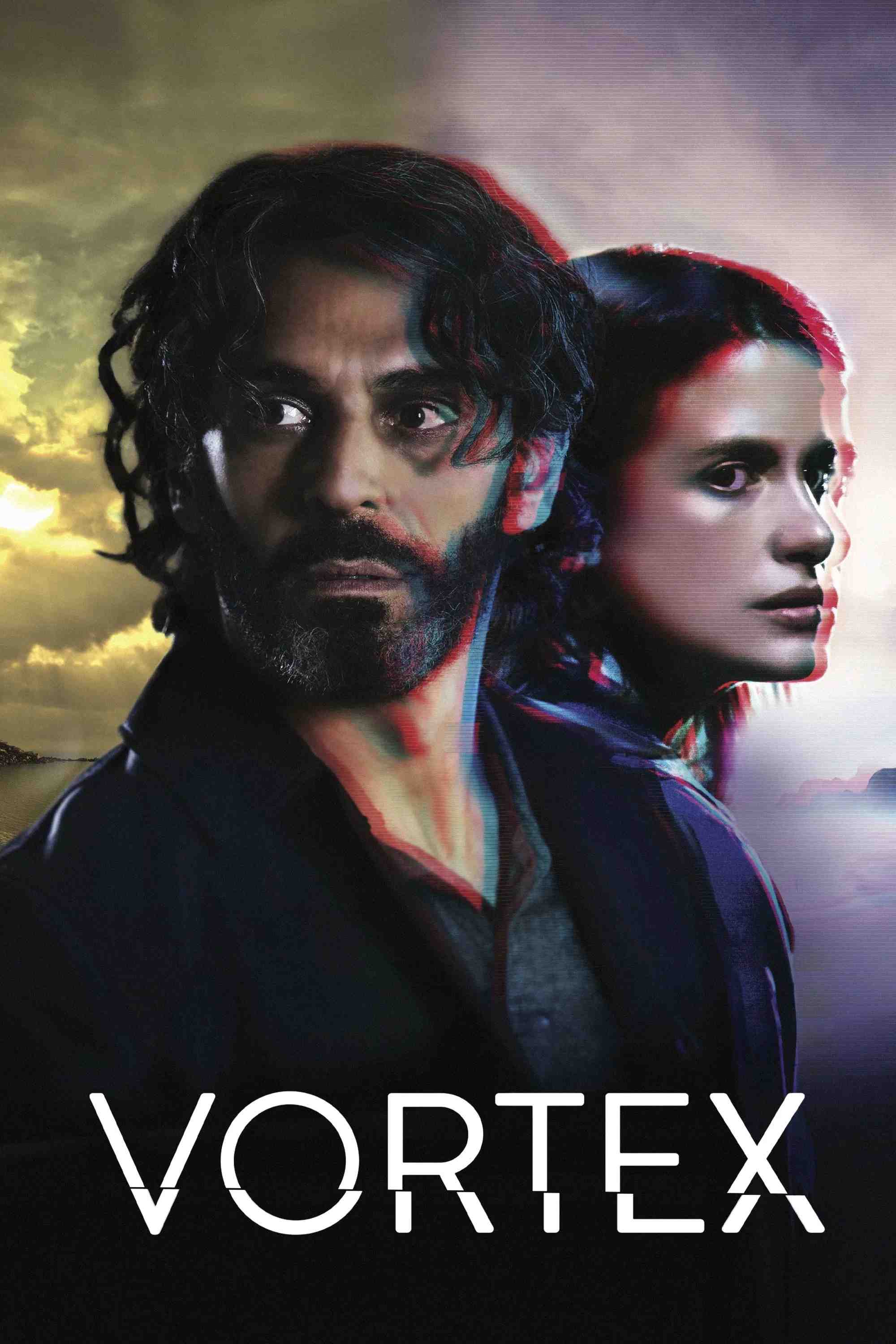 Poster chính thức của phim Phim Hình Sự, Phim Viễn Tưởng & Giả Tưởng "Vòng Xoáy" (Vortex - 2023), với sự tham gia của diễn viên Tomer Sisley và Camille Claris.