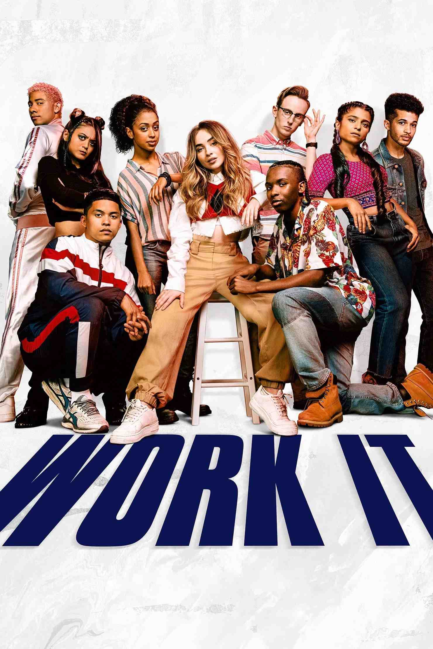 Poster chính thức của phim Phim Hài, Phim Ca Nhạc "Vũ Công Cần Mẫn" (Work It - 2020), với sự tham gia của diễn viên Sabrina Carpenter và Liza Koshy.