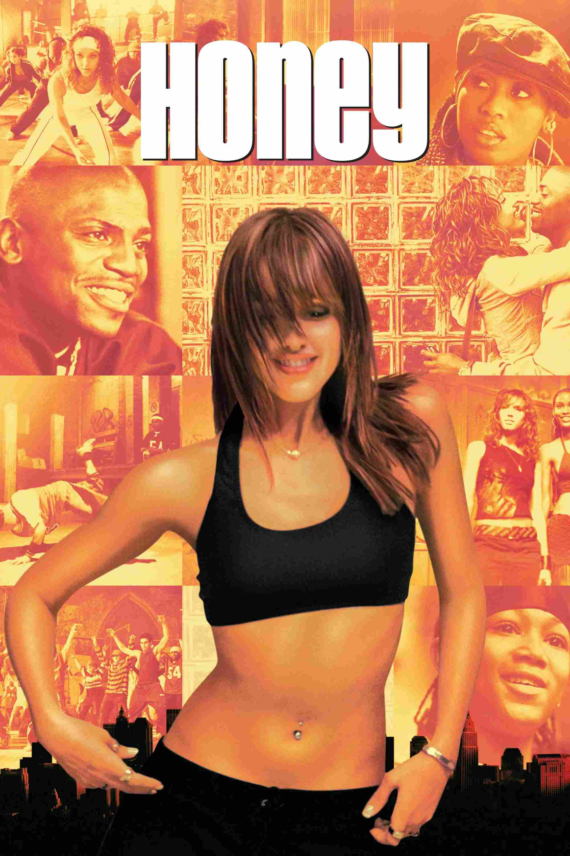 Poster chính thức của phim Phim Ca Nhạc, Phim Tâm Lý "Vũ Công Ngọt Ngào" (Honey - 2003), với sự tham gia của diễn viên Jessica Alba và Mekhi Phifer.