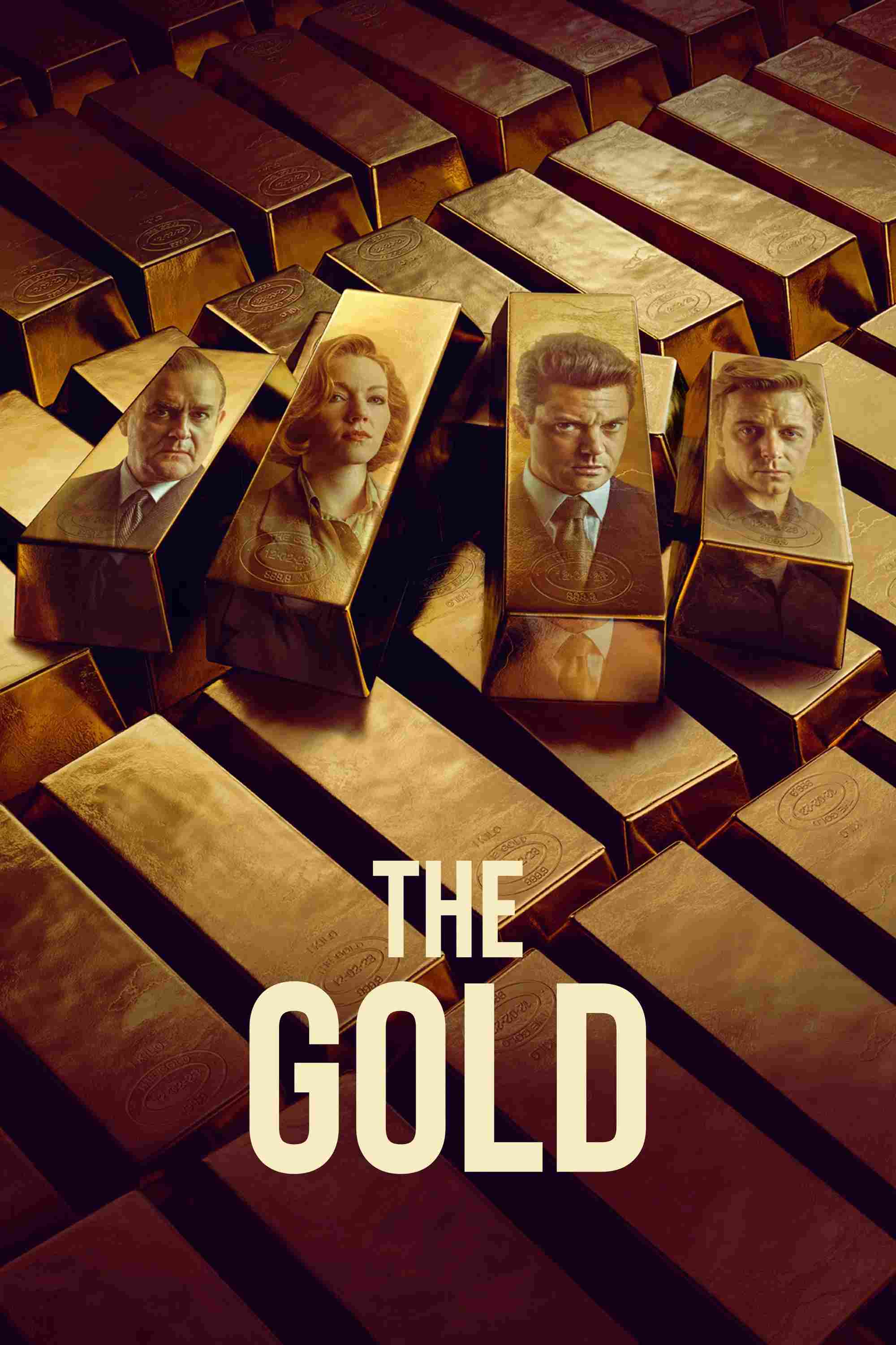 Poster chính thức của phim Phim Hình Sự, Phim Tâm Lý "Vụ Cướp Thế Kỷ (Phần 2)" (The Gold - 2023), với sự tham gia của diễn viên Hugh Bonneville và Tom Cullen.