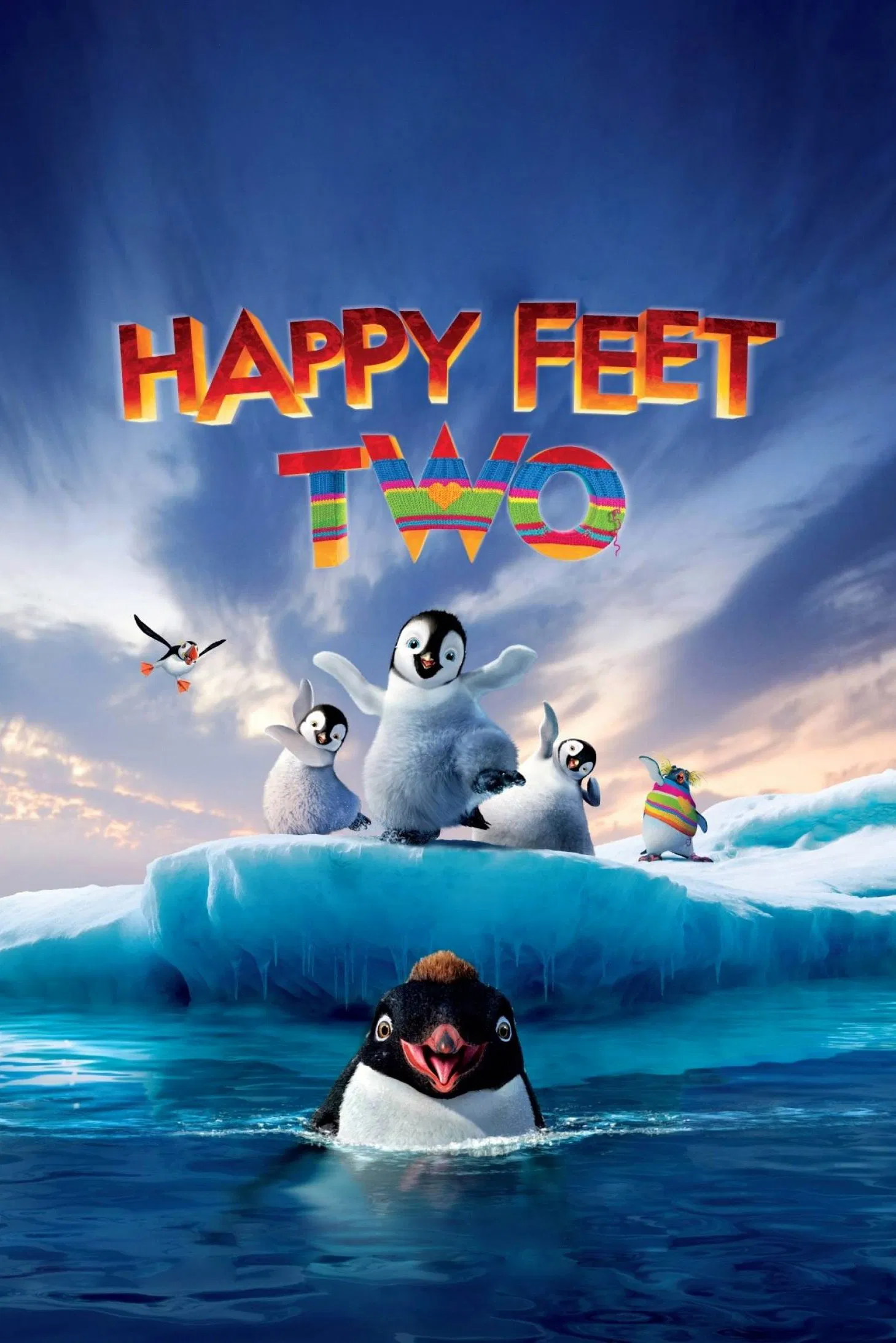 Poster chính thức của phim Phim Hoạt Hình, Phim Hài "Vũ Điệu Chim Cánh Cụt 2" (Happy Feet Two - 2011), với sự tham gia của diễn viên Elijah Wood và Robin Williams.