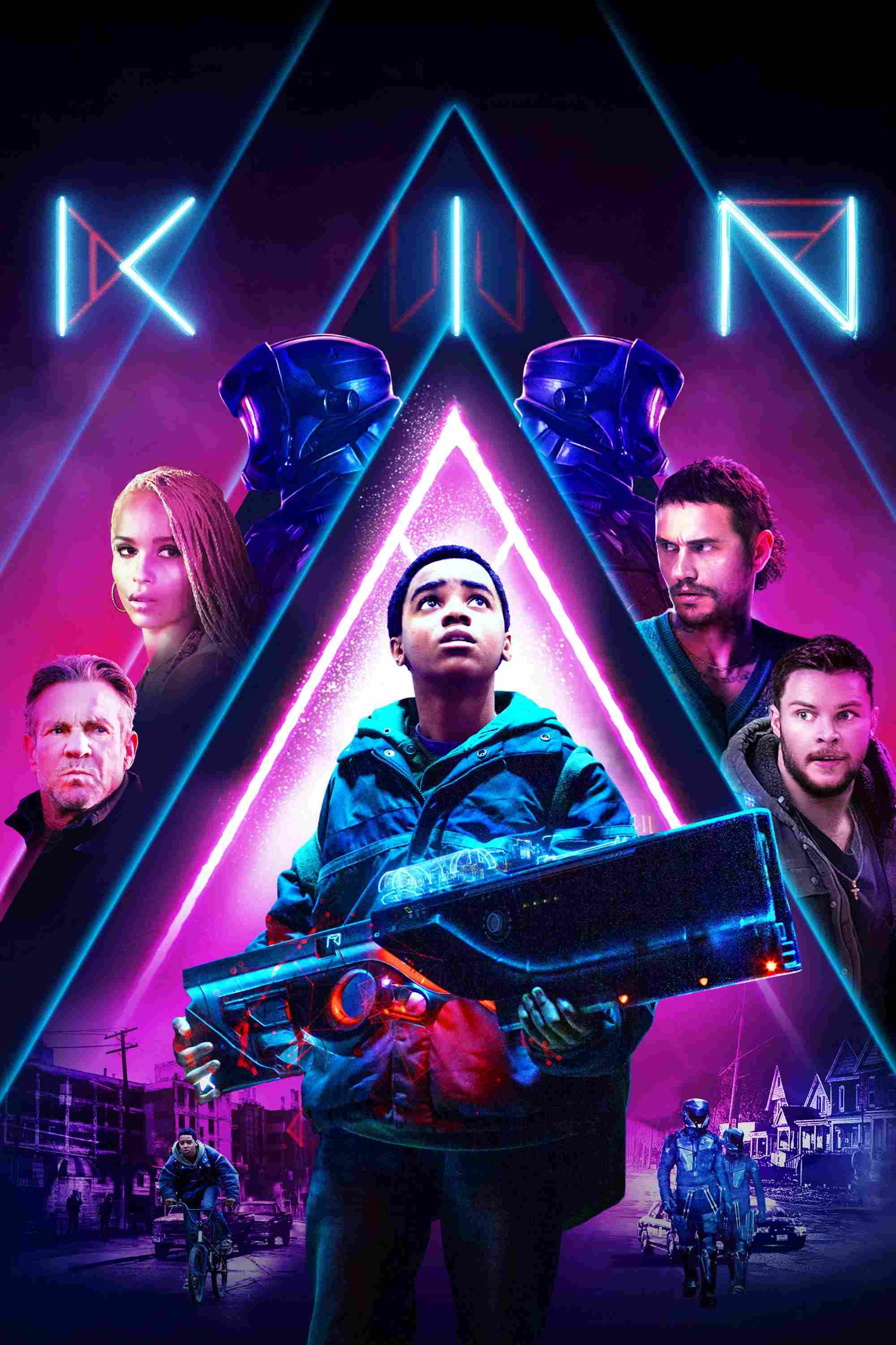 Poster chính thức của phim Phim Viễn Tưởng, Phim Hành Động "Vũ Khí Bí Ẩn" (Kin - 2018), với sự tham gia của diễn viên Myles Truitt và Jack Reynor.