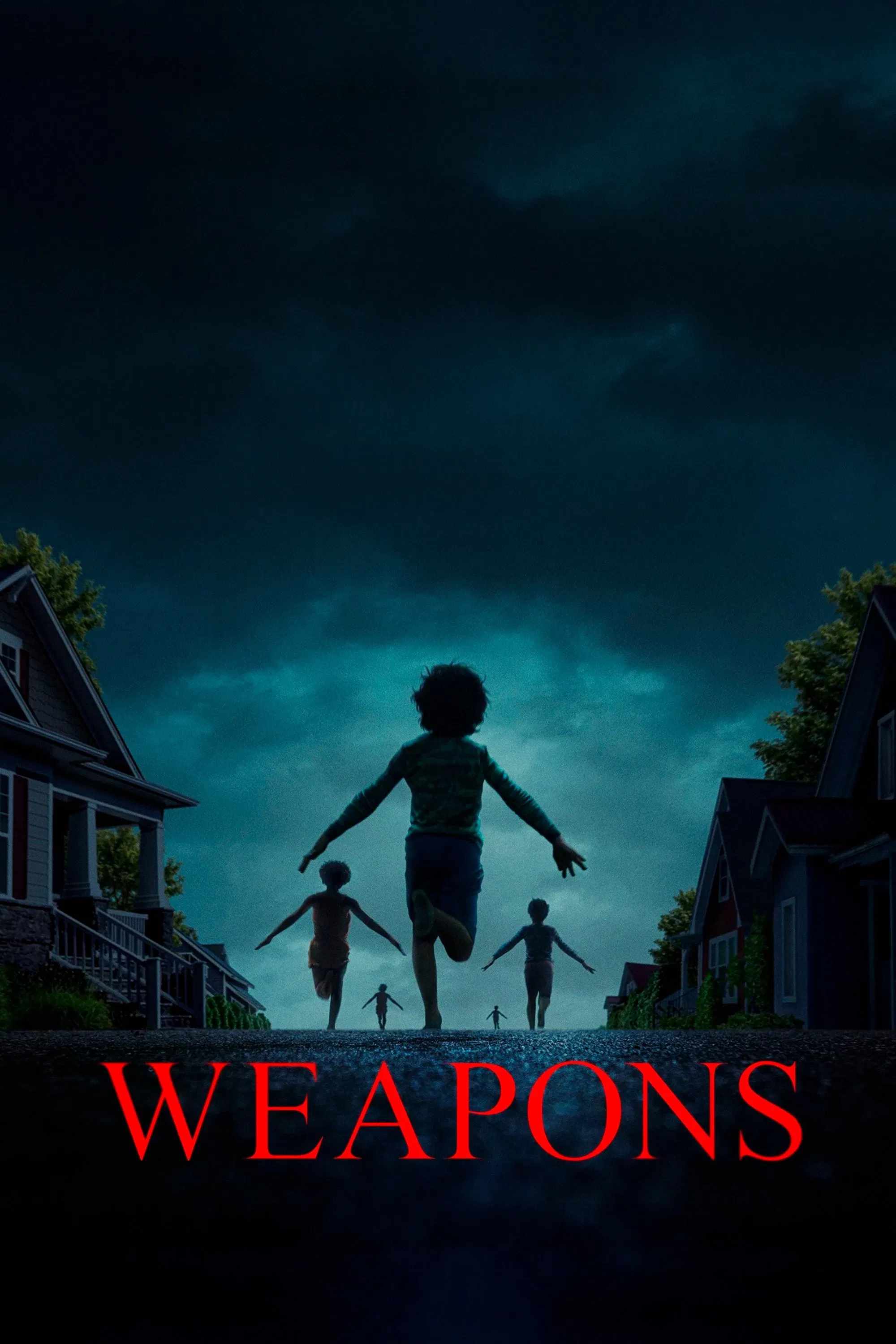 Poster chính thức của phim Phim Kinh Dị, Phim Bí Ẩn "Giờ Mất Tích" (Weapons - 2025), với sự tham gia của diễn viên Julia Garner và Josh Brolin.