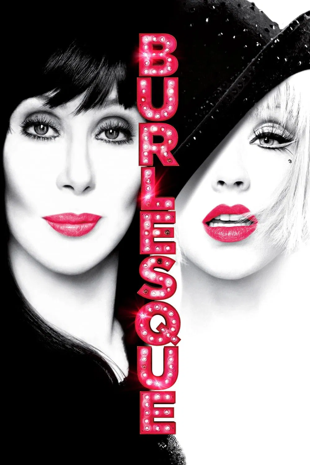 Poster chính thức của phim Phim Tâm Lý, Phim Tình Cảm "Vũ Nữ" (Burlesque - 2010), với sự tham gia của diễn viên Cher và Christina Aguilera.