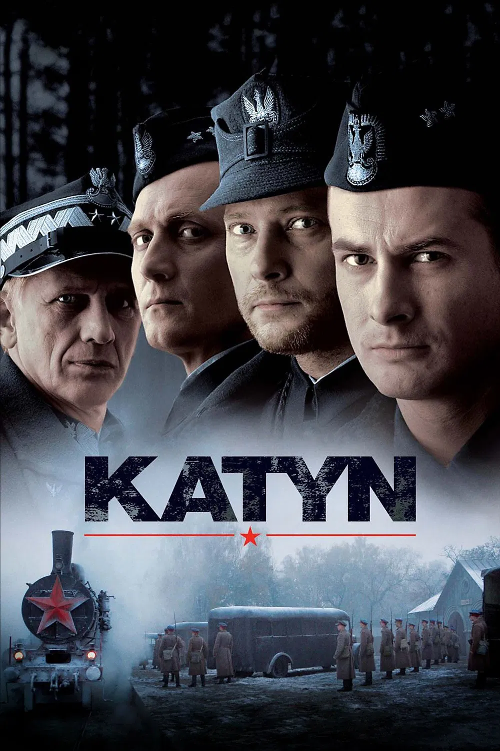 Poster chính thức của phim Phim Tâm Lý, Phim Lịch Sử "Vụ Thảm Sát Ở Katyn" (Katyn - 2007), với sự tham gia của diễn viên Andrzej Chyra và Maja Ostaszewska.