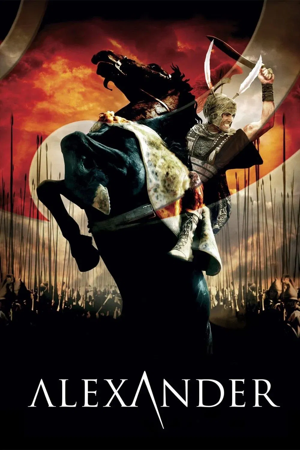 Poster chính thức của phim Phim Chiến Tranh, Phim Lịch Sử "Vua Alexander" (Alexander - 2004), với sự tham gia của diễn viên Colin Farrell và Angelina Jolie.