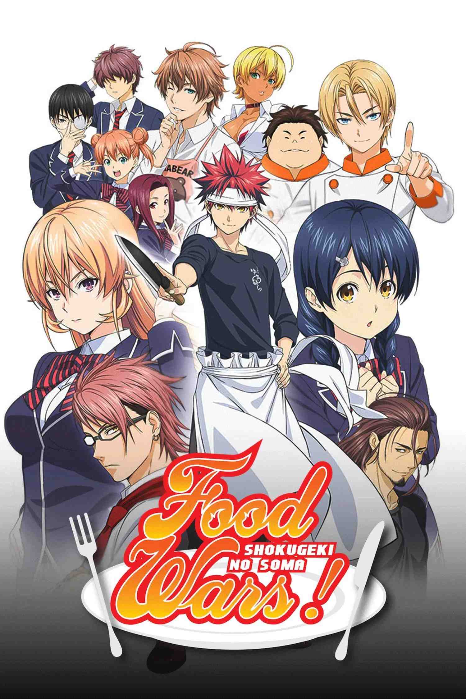 Poster chính thức của phim Phim Hoạt Hình, Phim Hài "Vua Đầu Bếp Soma (Phần 3)" (Food Wars! Shokugeki no Soma - 2015), với sự tham gia của diễn viên Yoshitsugu Matsuoka và Ai Kayano.