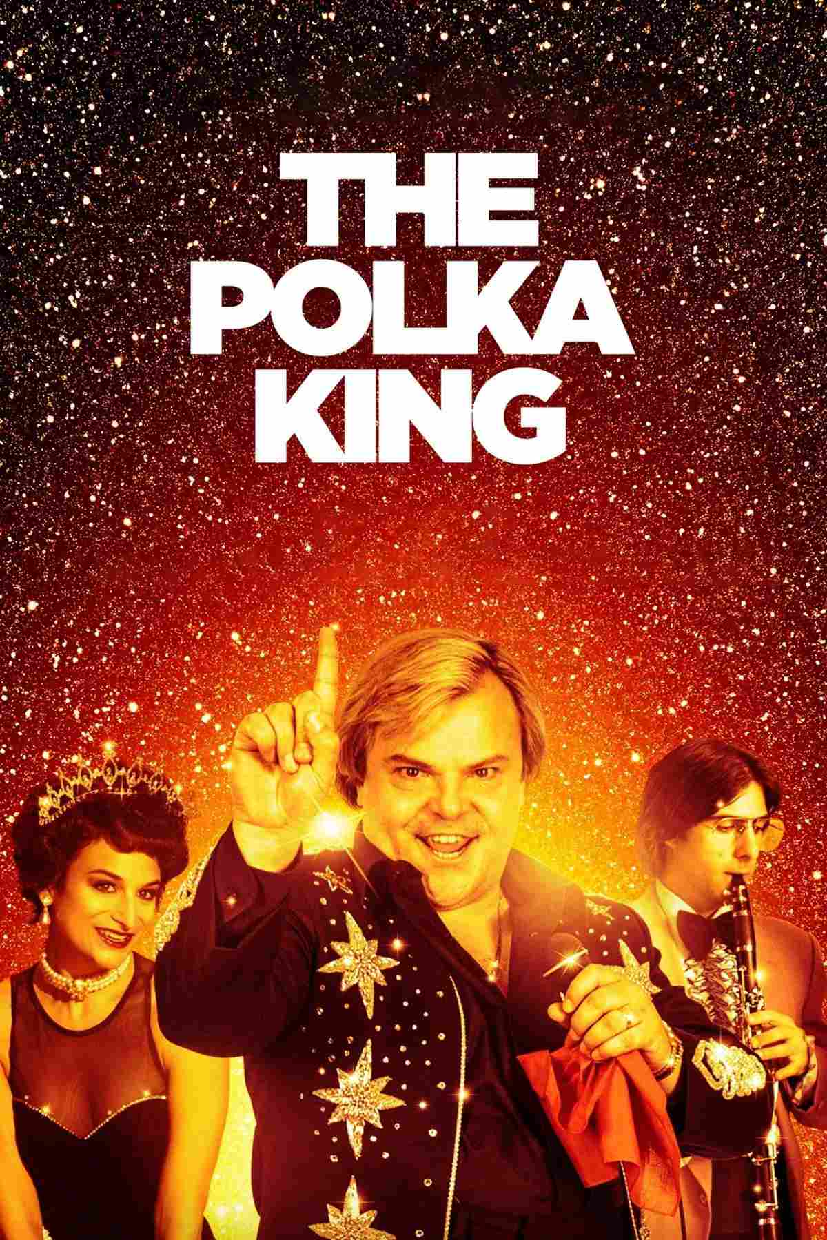 Poster chính thức của phim Phim Hài "Vua Lừa Đảo" (The Polka King - 2017), với sự tham gia của diễn viên Jack Black và Jenny Slate.