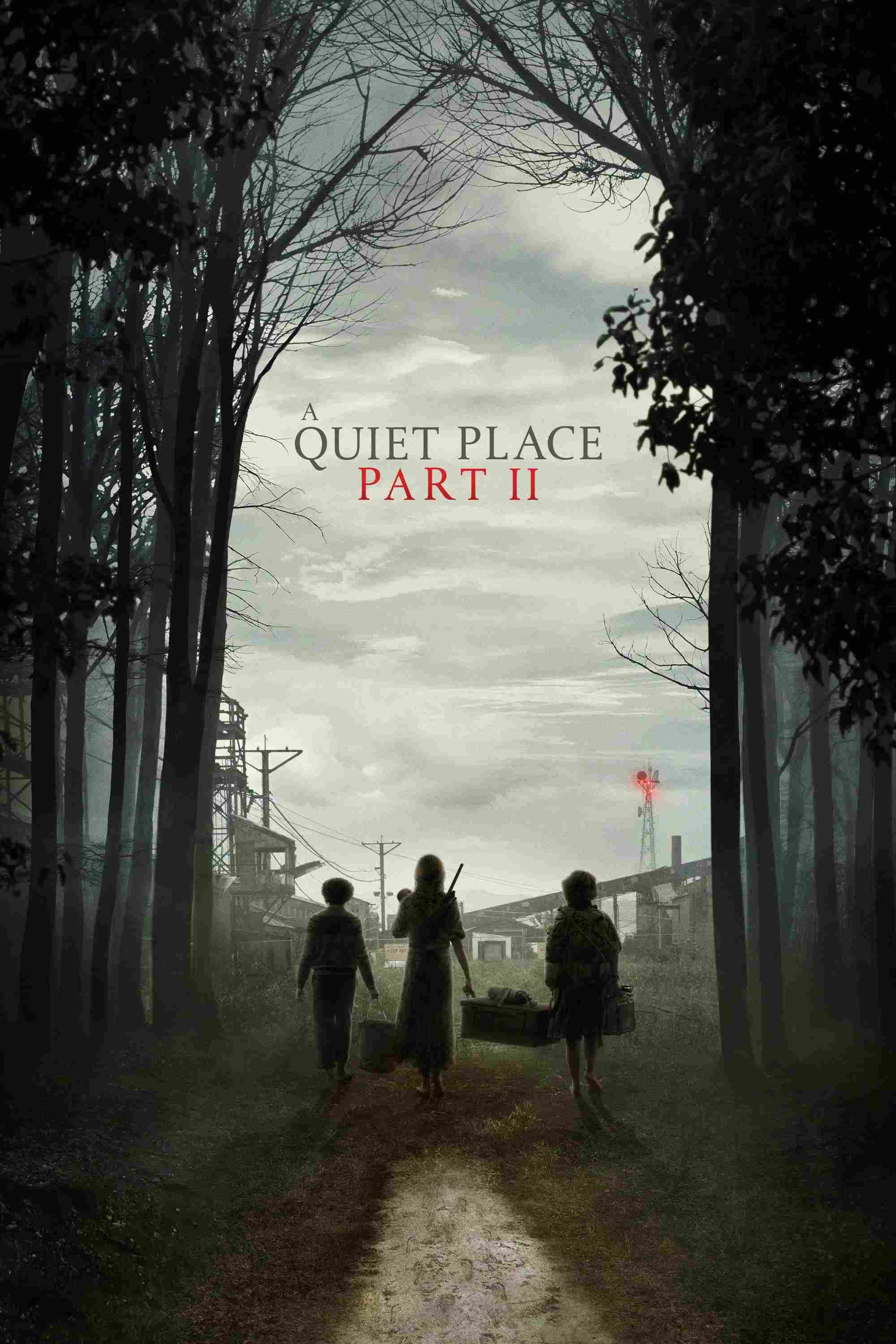 Poster chính thức của phim Phim Viễn Tưởng, Phim Giật Gân "Vùng Đất Câm Lặng: Phần II" (A Quiet Place Part II - 2021), với sự tham gia của diễn viên Emily Blunt và John Krasinski.