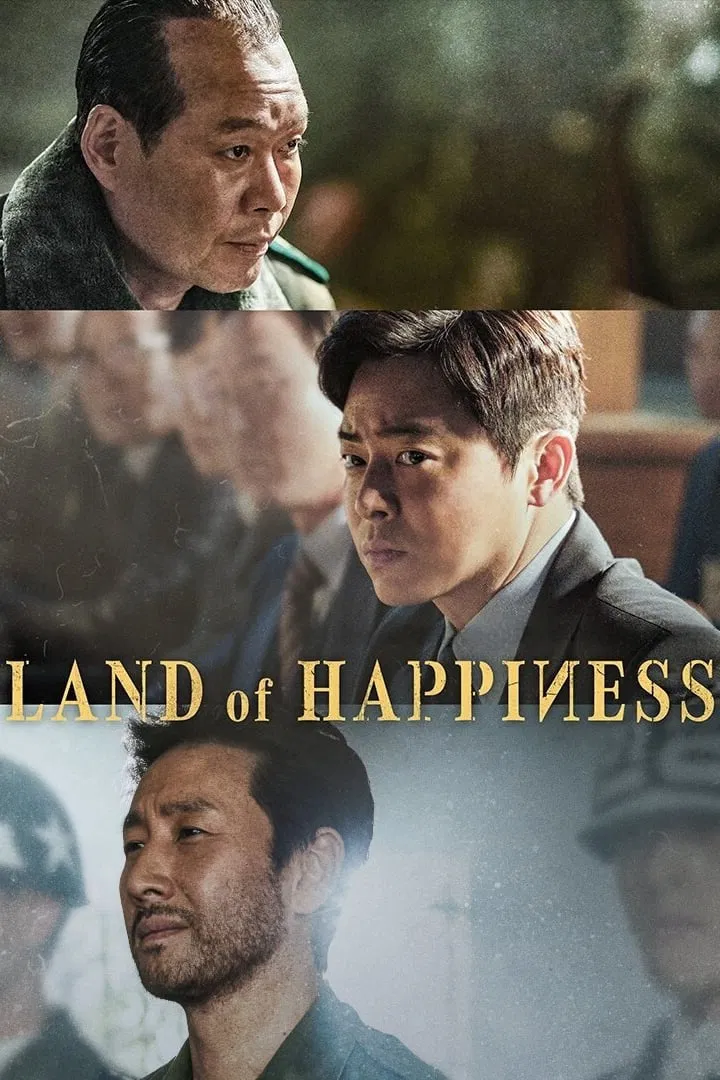 Poster chính thức của phim Phim Tâm Lý "Vùng Đất Hạnh Phúc" (Land of Happiness - 2024), với sự tham gia của diễn viên Cho Jung-seok và Lee Sun-kyun.