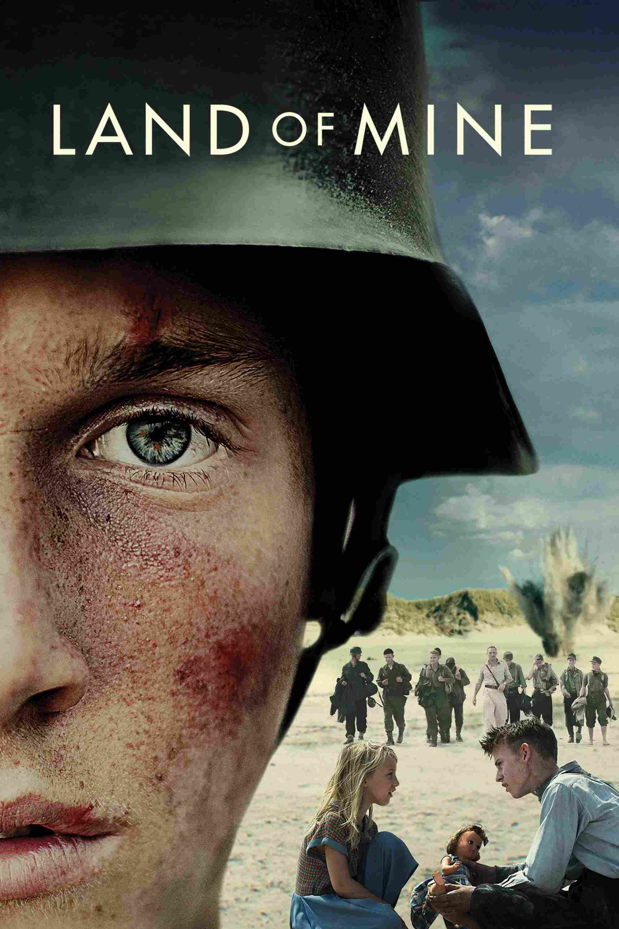 Poster chính thức của phim Phim Chiến Tranh, Phim Tâm Lý "Vùng Đất Mìn" (Land of Mine - 2015), với sự tham gia của diễn viên Roland Møller và Louis Hofmann.