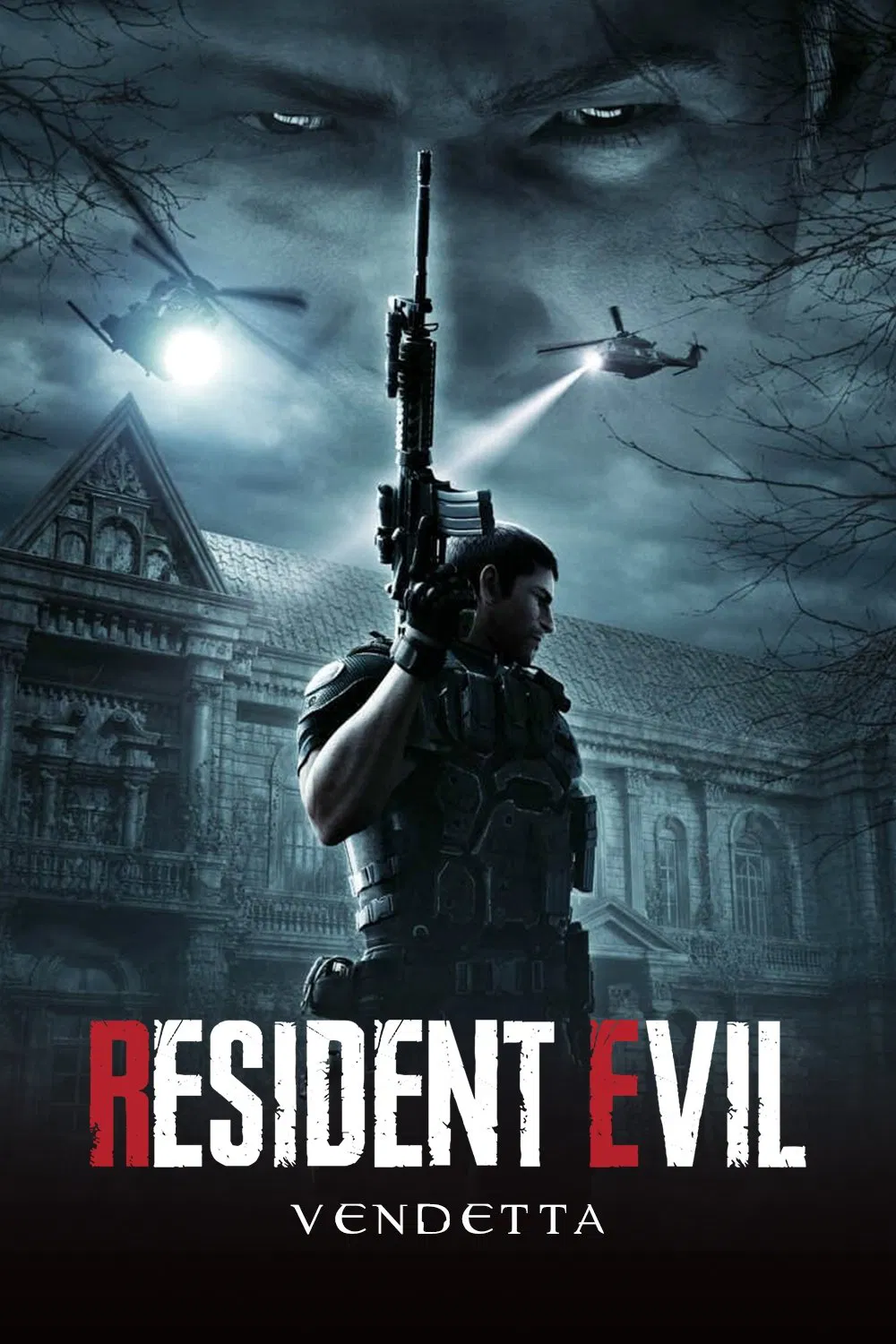 Poster chính thức của phim Phim Hành Động, Phim Hoạt Hình "Vùng Đất Quỷ Dữ: Nợ Máu" (Resident Evil: Vendetta - 2017), với sự tham gia của diễn viên Kevin Dorman và Matthew Mercer.