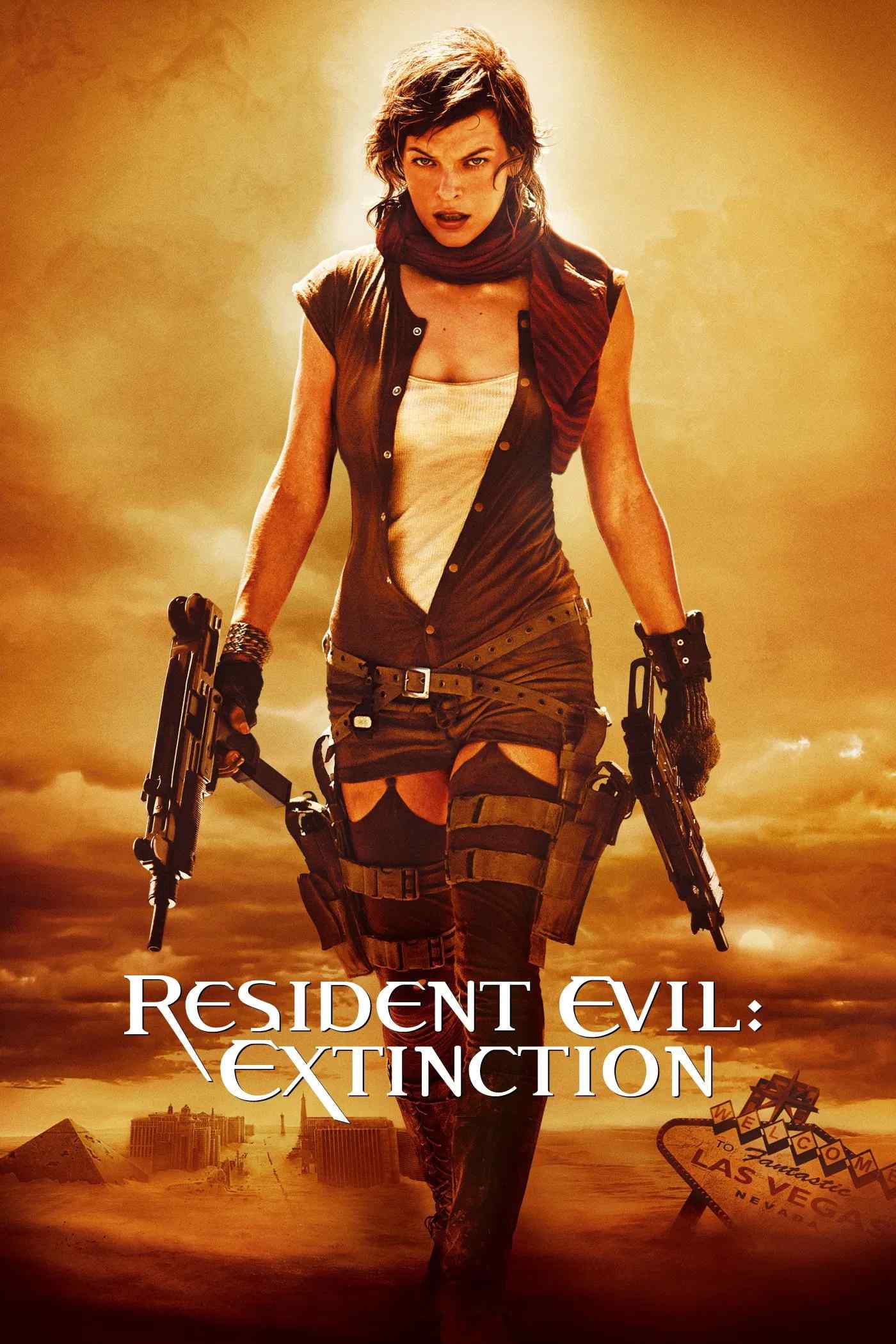 Poster chính thức của phim Phim Kinh Dị, Phim Hành Động "Vùng Đất Quỷ Dữ: Tuyệt Diệt" (Resident Evil: Extinction - 2007), với sự tham gia của diễn viên Milla Jovovich và Oded Fehr.