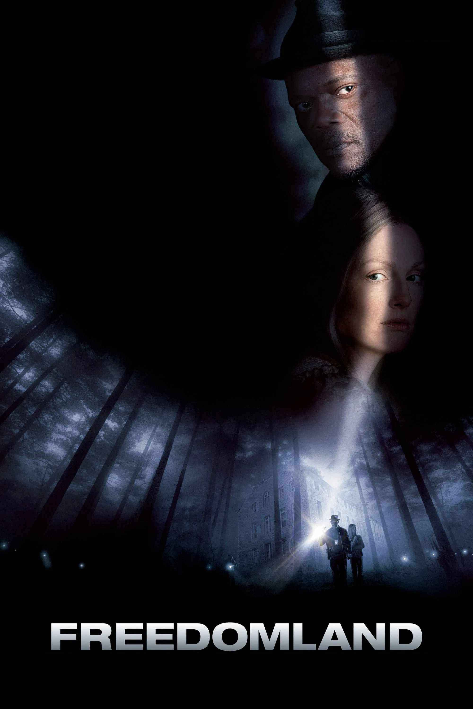 Poster chính thức của phim Phim Tâm Lý, Phim Giật Gân "Vùng Đất Tự Do" (Freedomland - 2006), với sự tham gia của diễn viên Samuel L. Jackson và Julianne Moore.