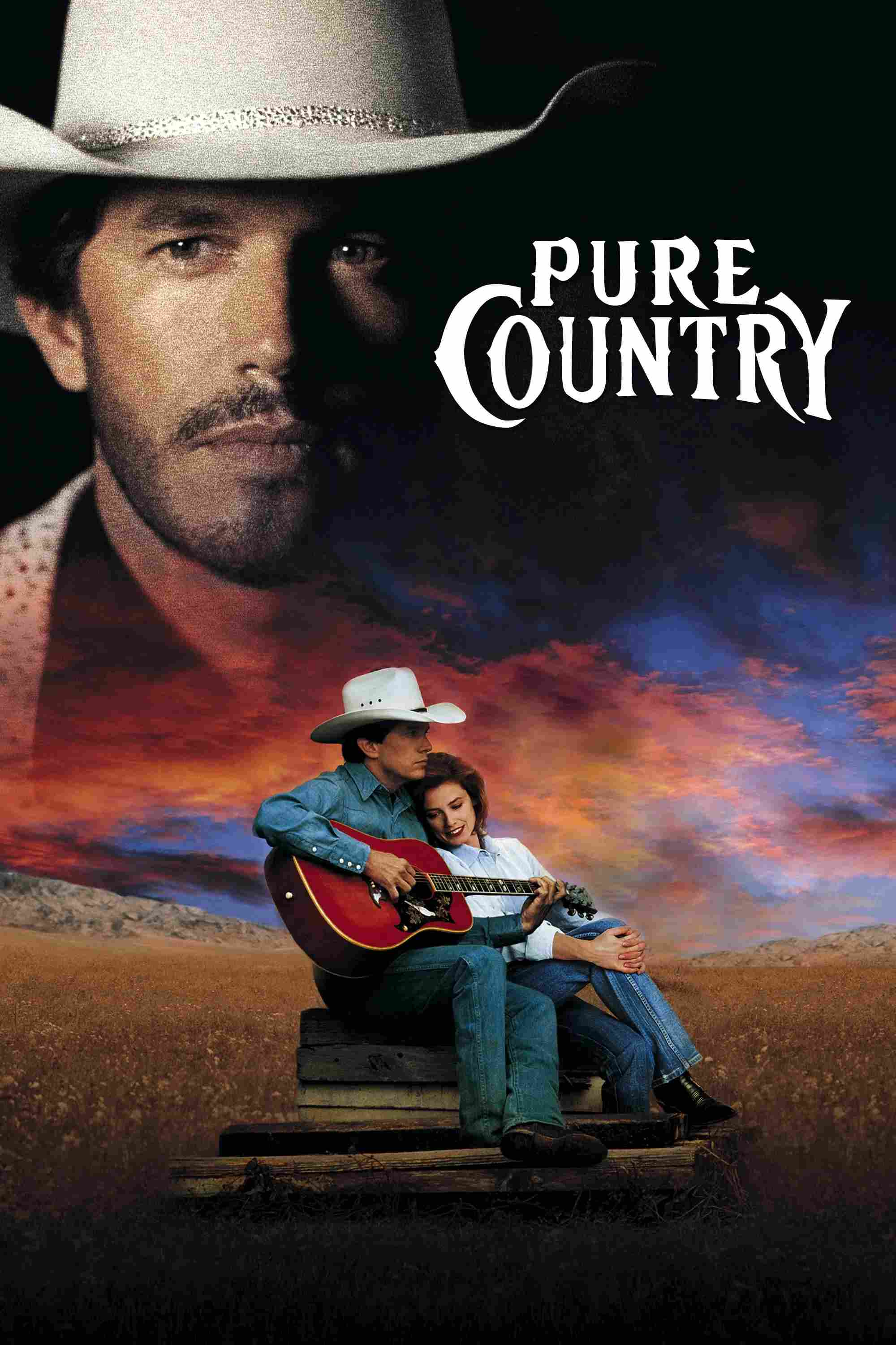 Poster chính thức của phim Phim Tâm Lý, Phim Ca Nhạc "Vùng Quê Yên Bình" (Pure Country - 1992), với sự tham gia của diễn viên George Strait và Lesley Ann Warren.
