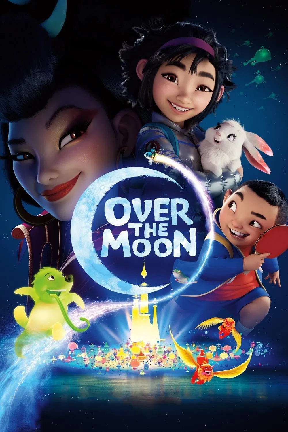 Poster chính thức của phim Phim Hoạt Hình, Phim Phiêu Lưu "Vươn Tới Cung Trăng" (Over the Moon - 2020), với sự tham gia của diễn viên Cathy Ang và Phillipa Soo.