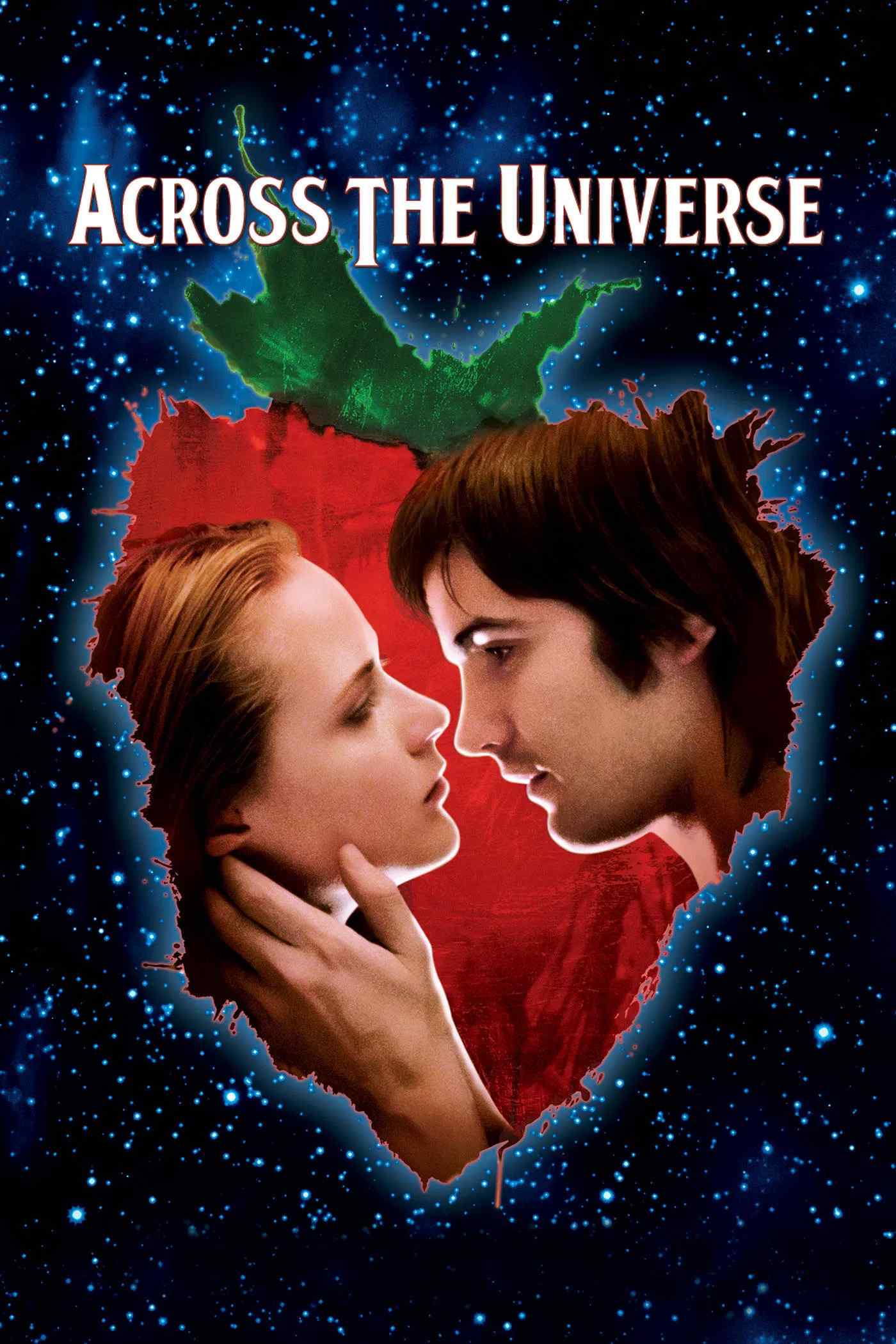 Poster chính thức của phim Phim Tâm Lý, Phim Tình Cảm "Vượt Dải Ngân Hà" (Across the Universe - 2007), với sự tham gia của diễn viên Evan Rachel Wood và Jim Sturgess.