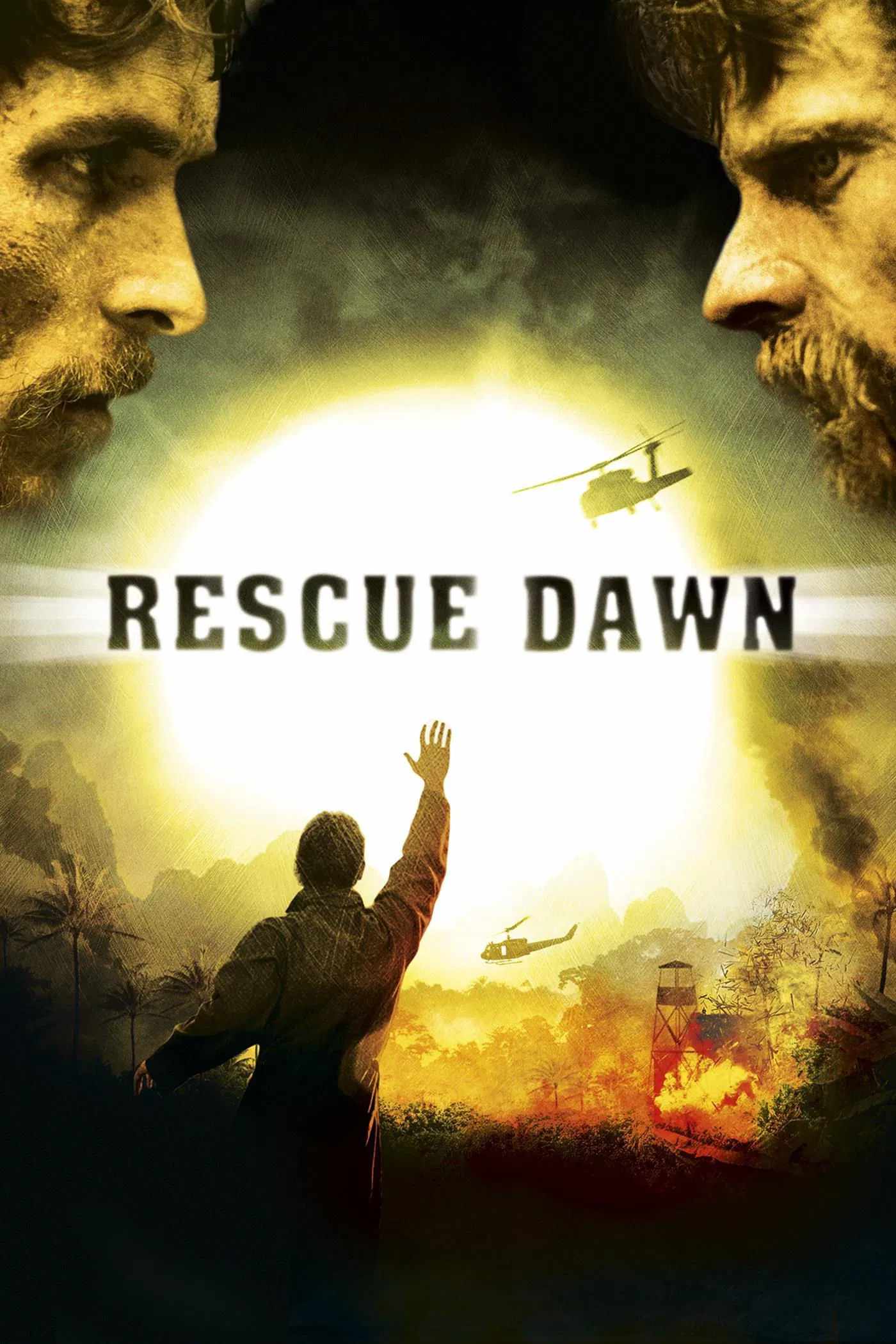 Poster chính thức của phim Phim Phiêu Lưu, Phim Tâm Lý "Vượt Ngục" (Rescue Dawn - 2007), với sự tham gia của diễn viên Christian Bale và Steve Zahn.