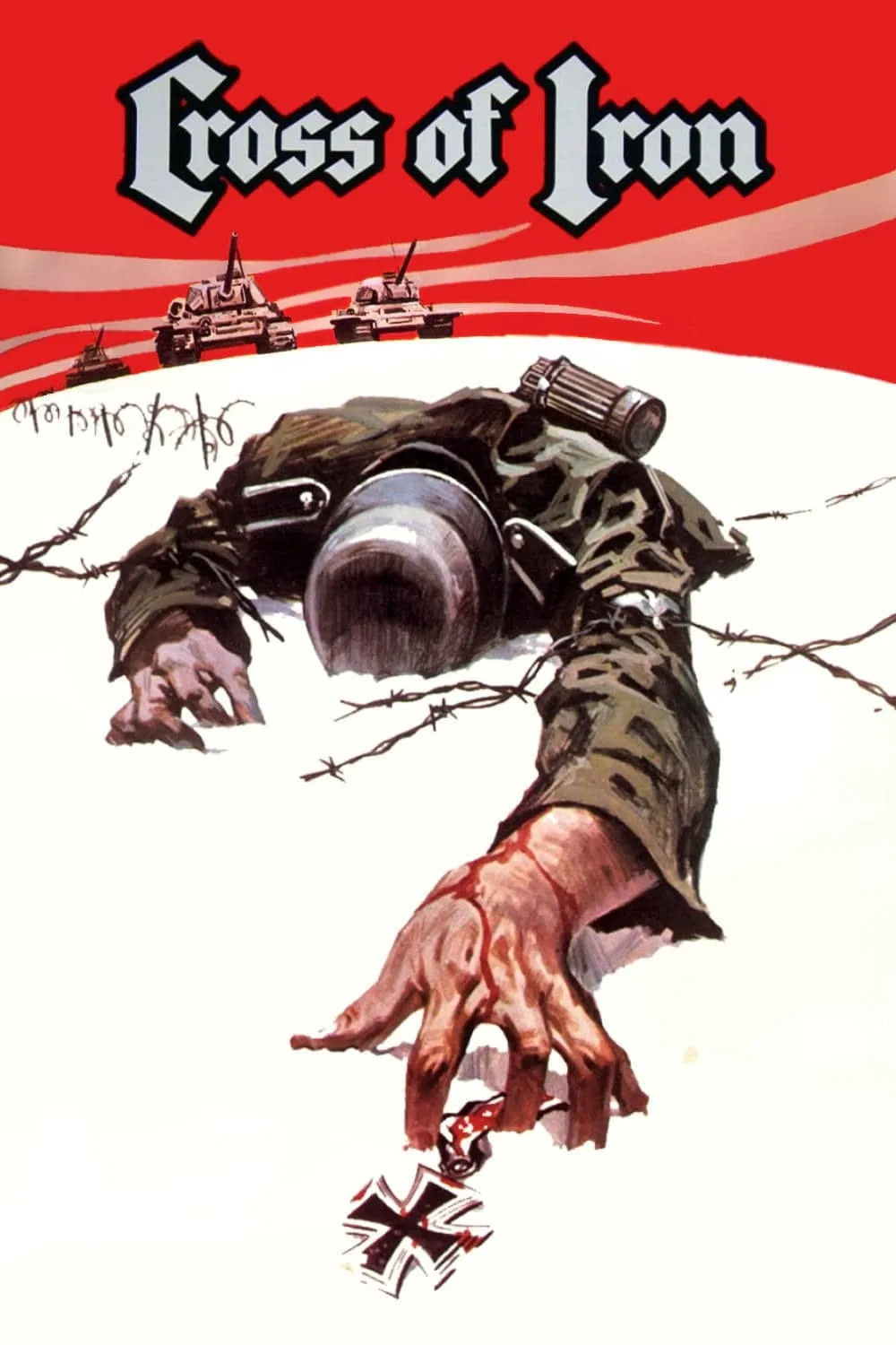 Poster chính thức của phim Phim Tâm Lý, Phim Hành Động "Vượt Qua Thử Thách" (Cross of Iron - 1977), với sự tham gia của diễn viên James Coburn và Maximilian Schell.