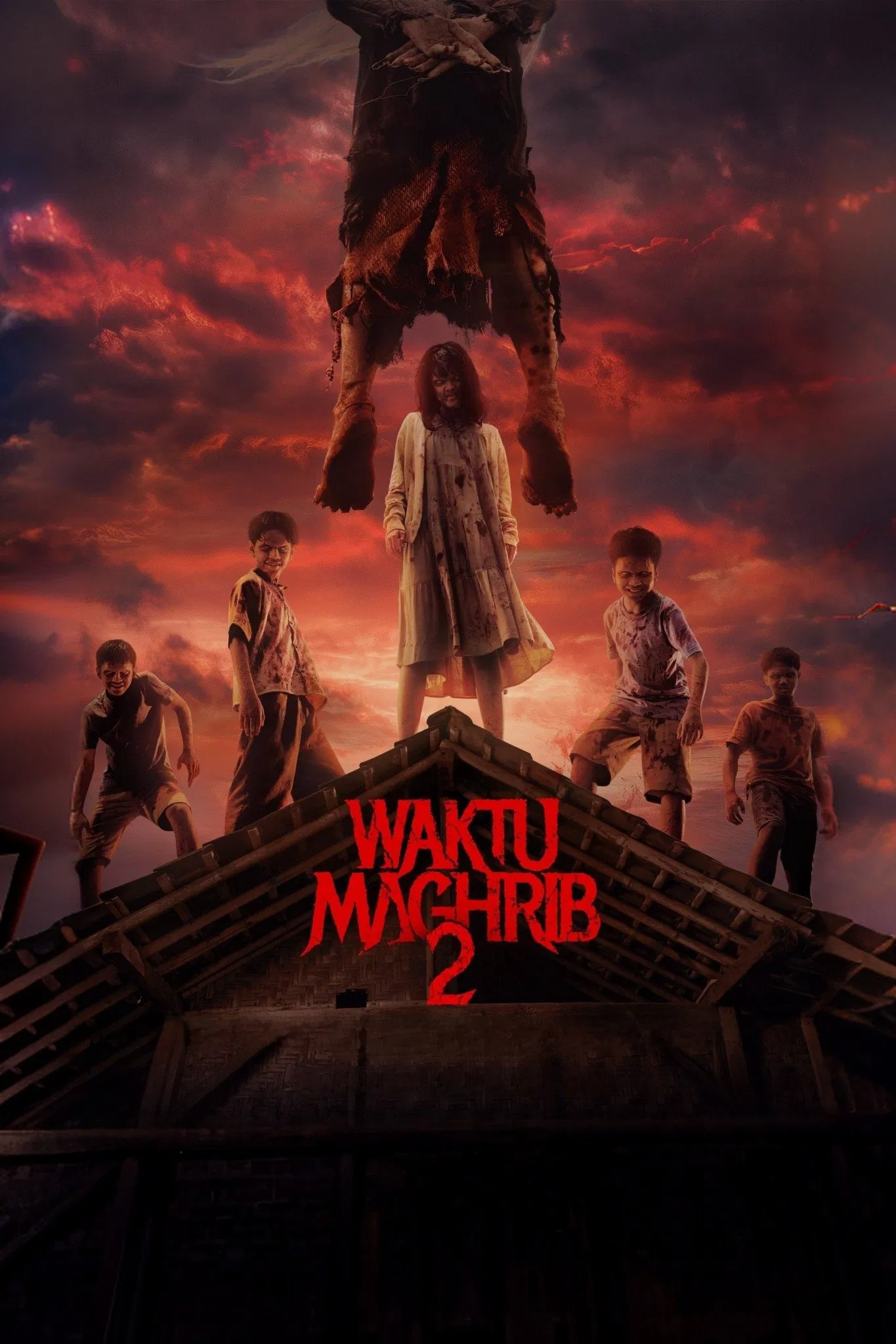 Poster chính thức của phim Phim Kinh Dị, Phim Bí Ẩn "Waktu Maghrib 2" (The Wailing of the Maghrib 2 - 2025), với sự tham gia của diễn viên Omar Daniel và Anantya Rezky Kirana.